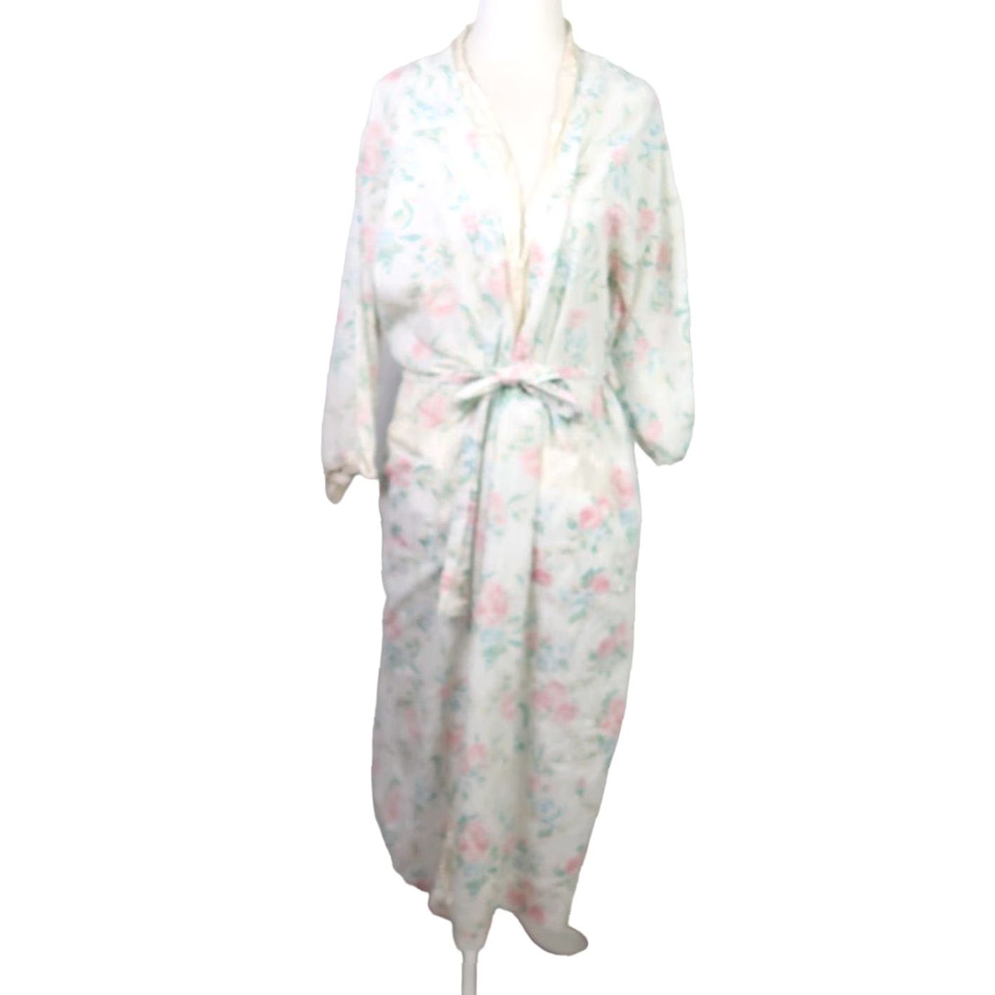 Vintage **Vintage 80s Appel Cream and Pink Floral Print Robe** User: Vintage 80s Appel Cream and Pink Floral Print Robe M Size ONE SIZE - 2 Thumbnail