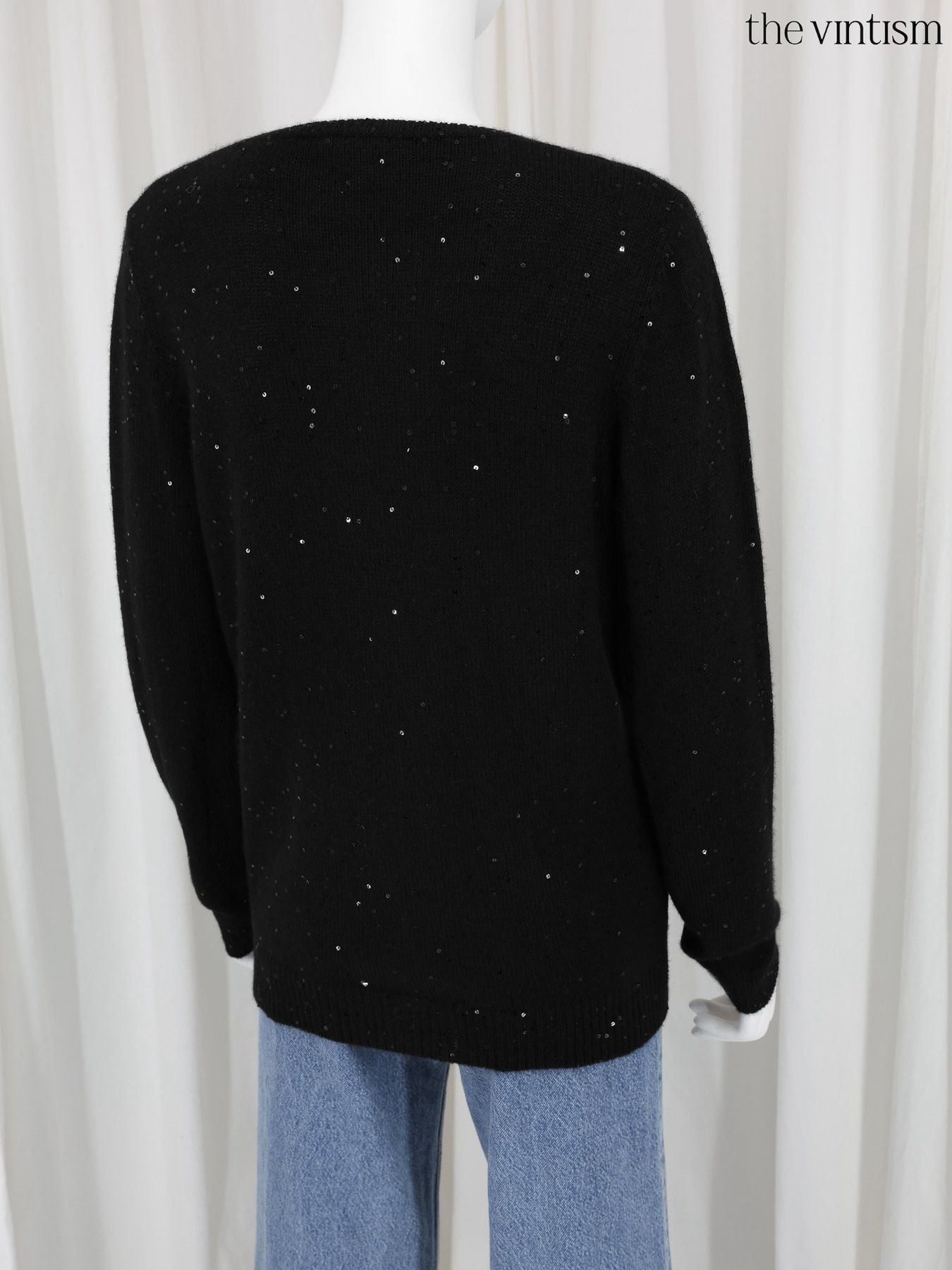Brunello Cucinelli Brunello Cucinelli Cashmere & Silk Sequined V-Neck Sweater Size XXL / US 16-18 / IT 52-54 - 7 Thumbnail