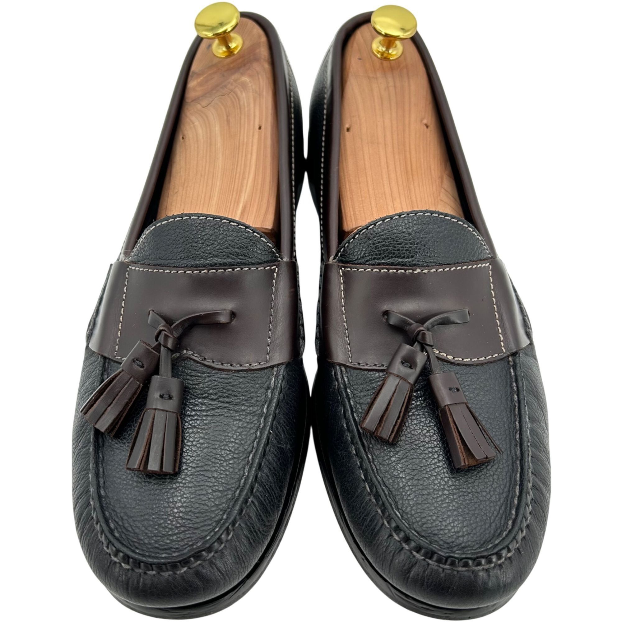 Cole Haan Cole Haan Men's 10D Black Brown Pebble Leather Pinch Tassel Size US 10 / EU 43 - 9 Thumbnail