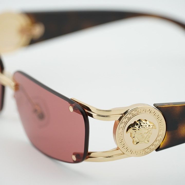 Versace Versace VE2291 100275 Sunglasses Gold/Havana Rectangle Frame Size ONE SIZE - 9 Thumbnail