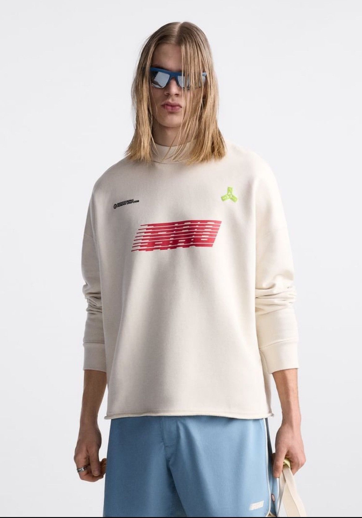 Rhude × Zara RHUDE x Zara Sweatshirt SIZE L beige big logo Size US L / EU 52-54 / 3 - 4 Thumbnail