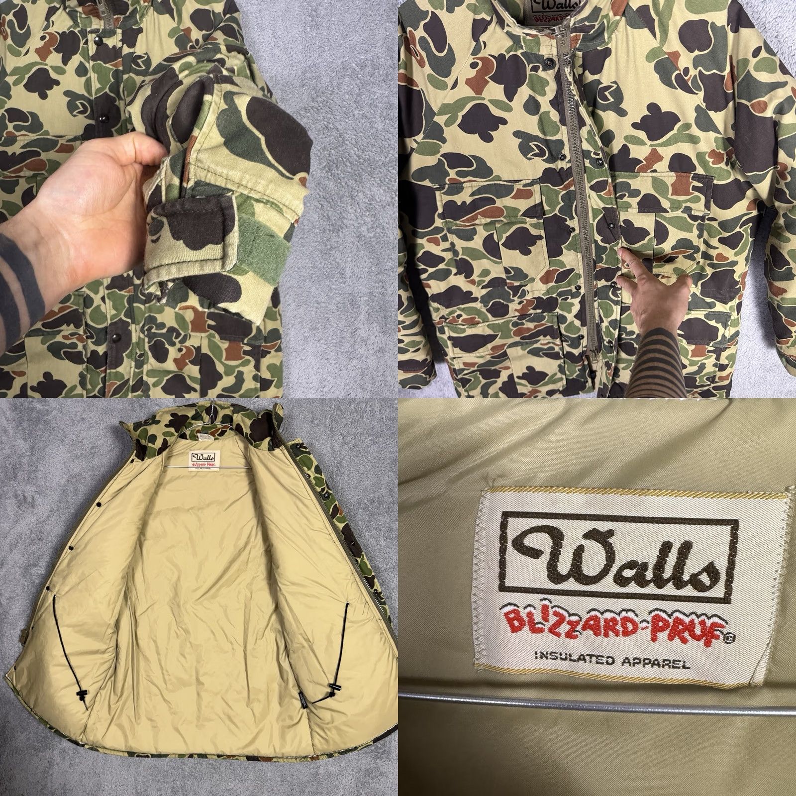 Walls Walls Blizzard Pruf Thinsulate Duck Frog Camo Coat Jacket Chore Barn Field Men S Vintage Military Jacket Size US S / EU 44-46 / 1 - 8 Thumbnail