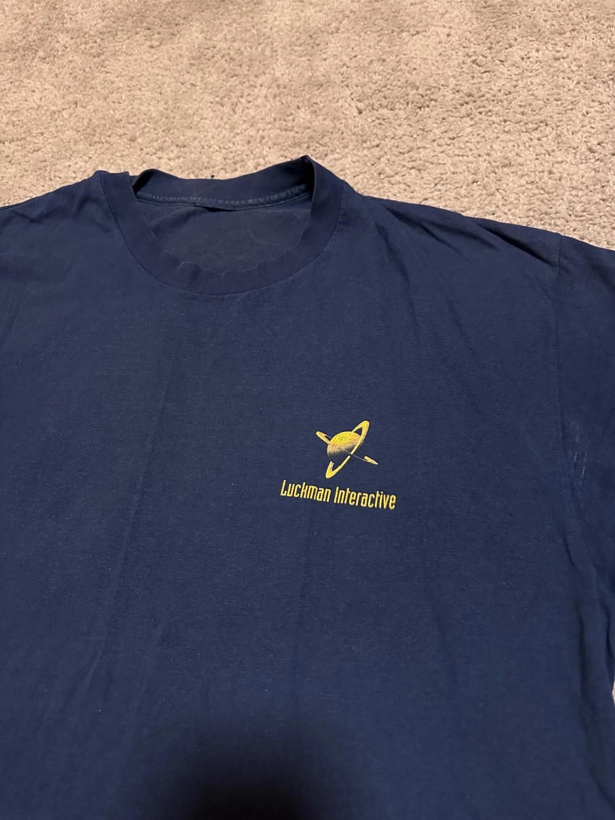 Fruit Of The Loom 90's LUCKMAN INTERACTIVE, INC. Graphic T-shirt SIZE XL Size US XL / EU 56 / 4 - 3 Thumbnail