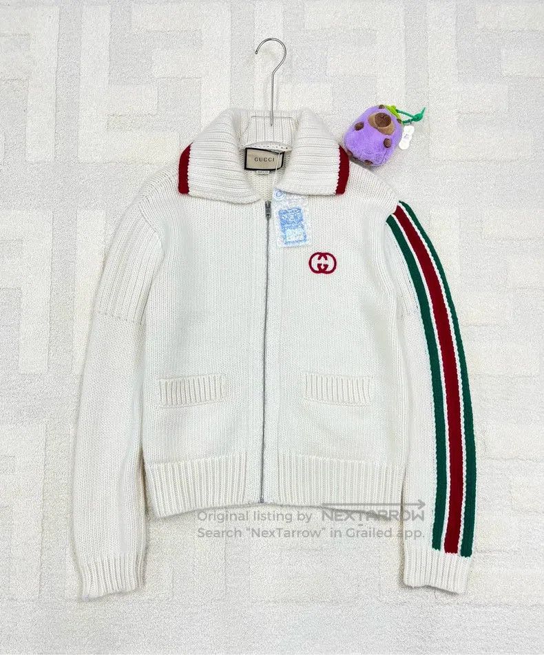 Gucci Gucci White arm striped knitted zipper jacket Size XS / US 0-2 / IT 36-38 - 1 Thumbnail