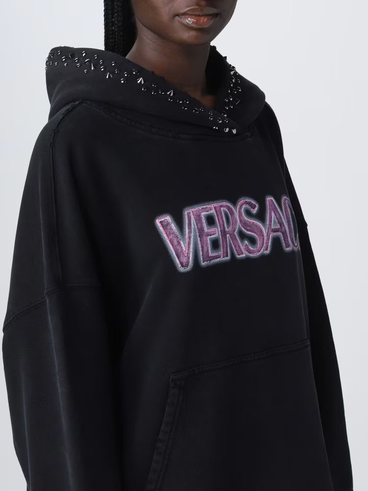 Versace o1y0226 Logo Hoodie in Black Size XS / US 0-2 / IT 36-38 - 5 Thumbnail
