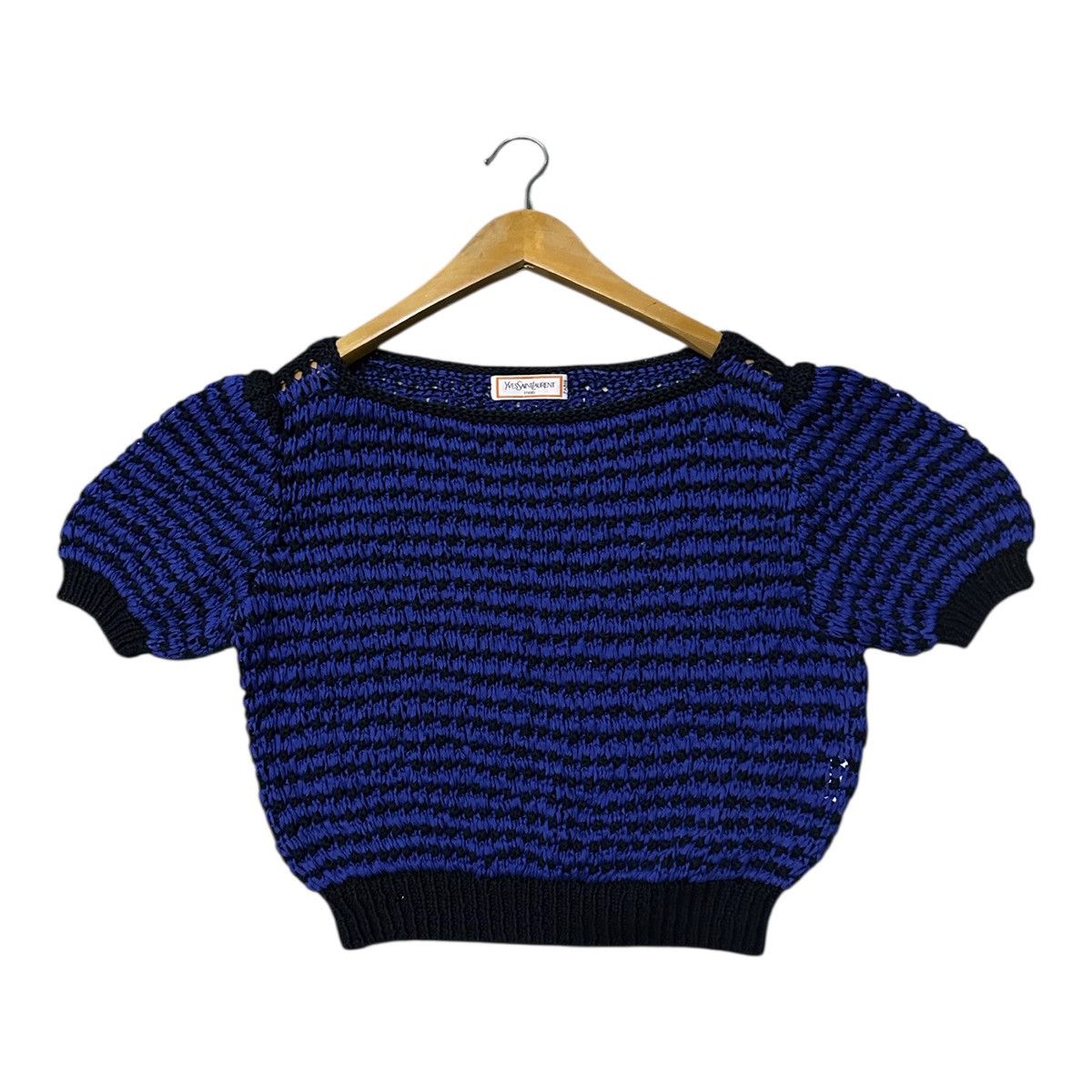 Yves Saint Laurent vintage Yves Saint Laurent striped short-sleeve knit top Size M / US 6-8 / IT 42-44 - 1 Thumbnail