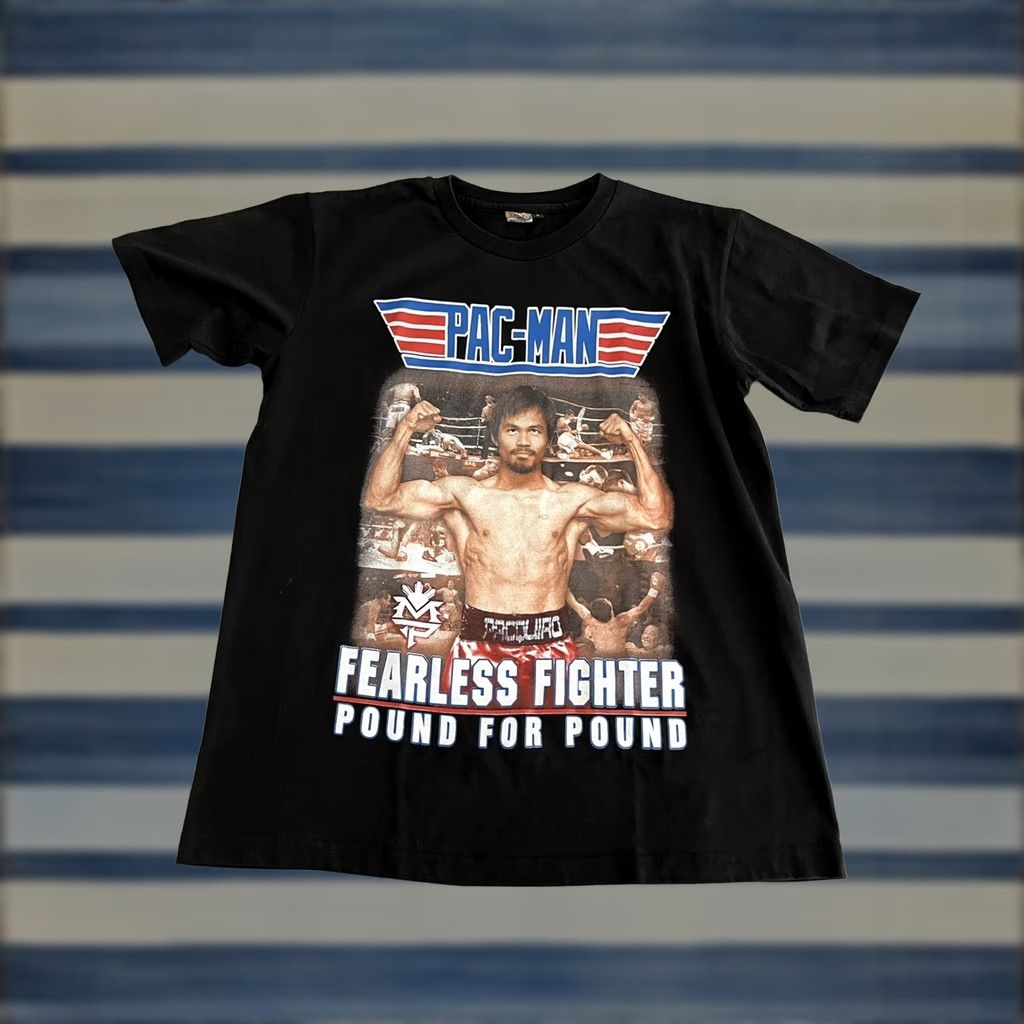 Vintage Manny Pacquiao Pac-Man Black Shirt L Men's T-Shirt Crew Neck Short Sleeve Size US L / EU 52-54 / 3 - 1 Thumbnail