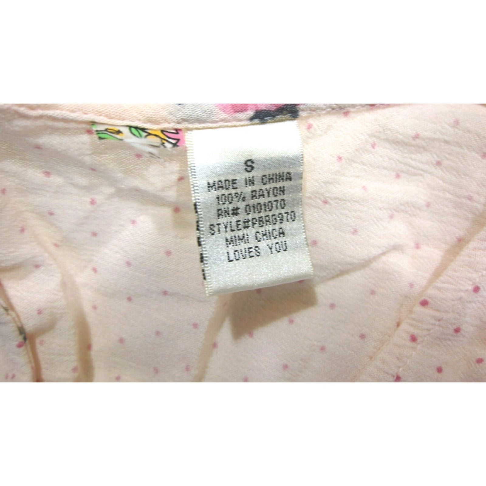 Vintage Mimi Chica 100% Rayon Pink Polka Dot Floral Romper Jumpsuit Women Size Small Size 28" / US 6 / IT 42 - 3 Thumbnail