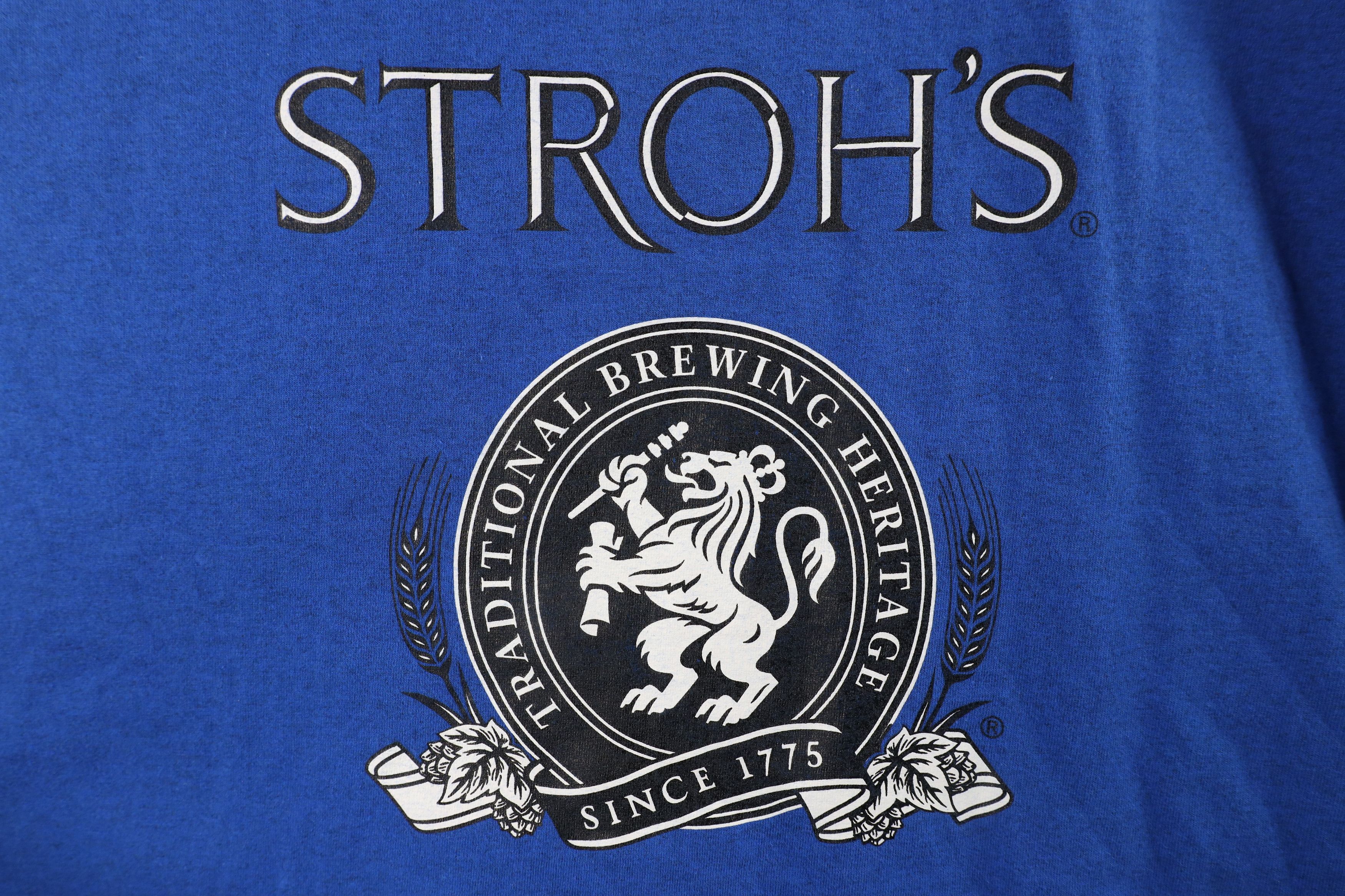 Vintage Vintage Spell Out Strohs Beer Detroit Short Sleeve T-Shirt Size US XXL / EU 58 / 5 - 4 Thumbnail