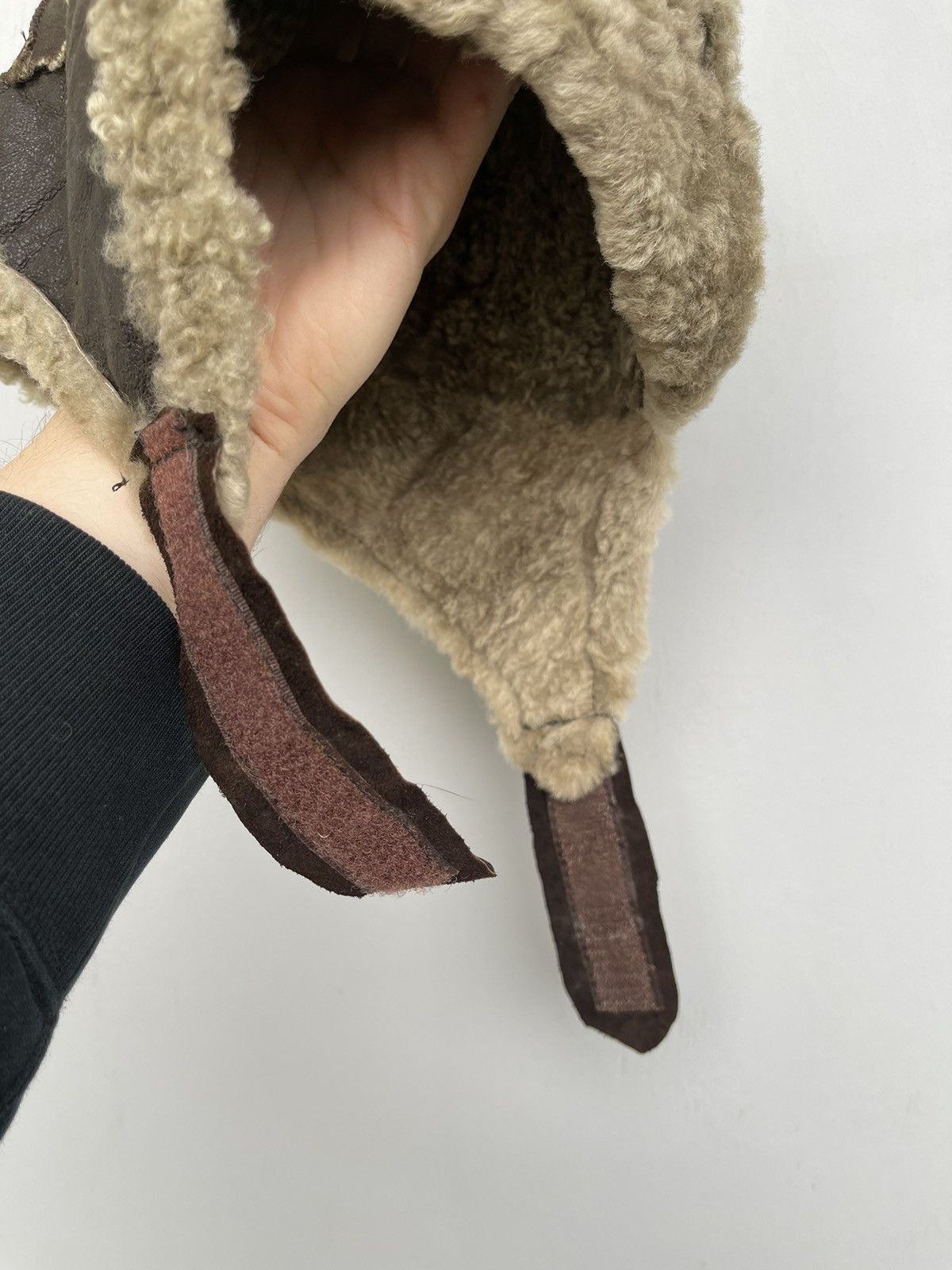 Vintage 1980s USHANKA Y2K FLYER'S LEATHER TRAPPER HAT WITH SHEARLING Size ONE SIZE - 13 Thumbnail