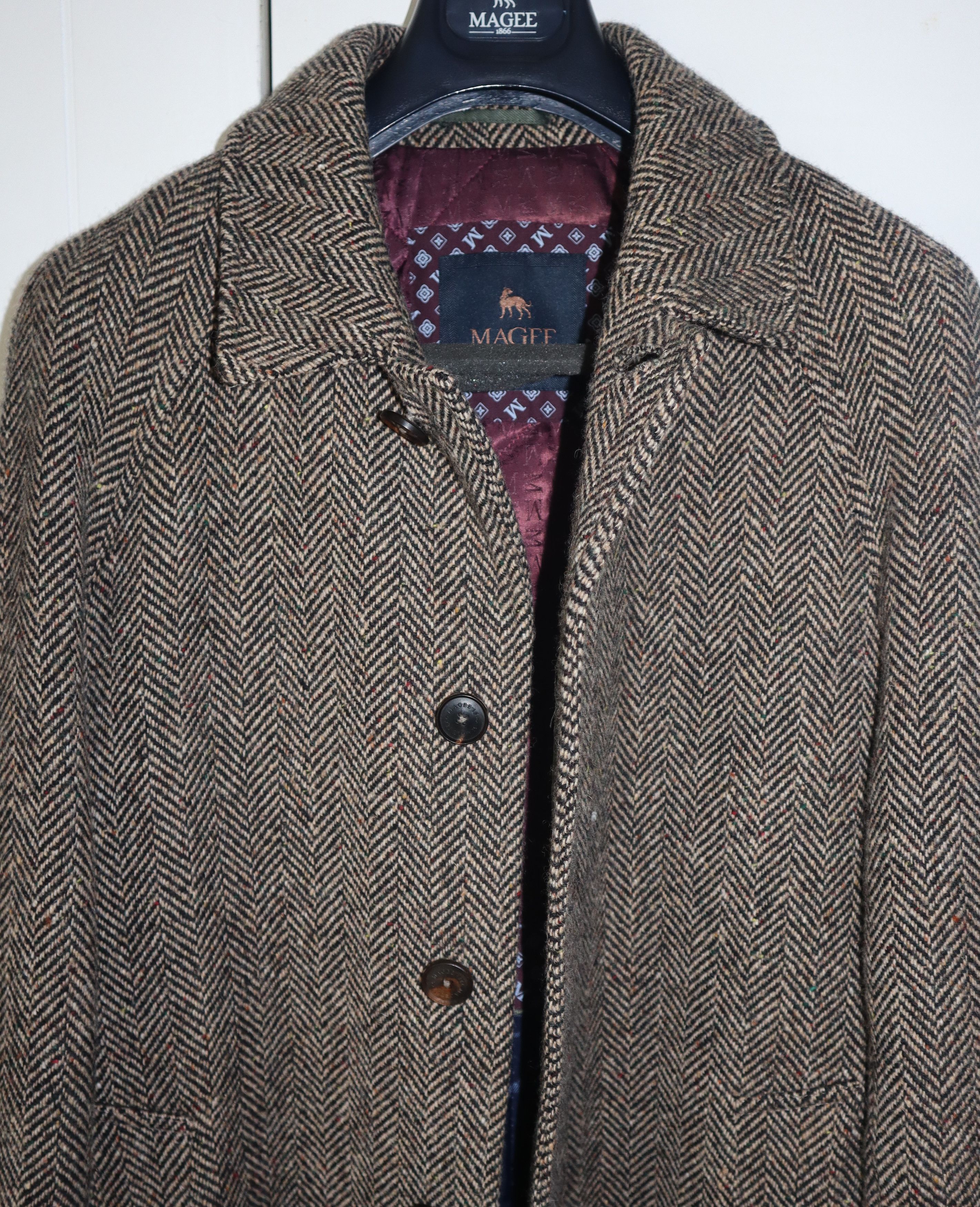Magee Erne Raglan Tweed Tailored fit Overcoat Size US M / EU 48-50 / 2 - 2 Thumbnail