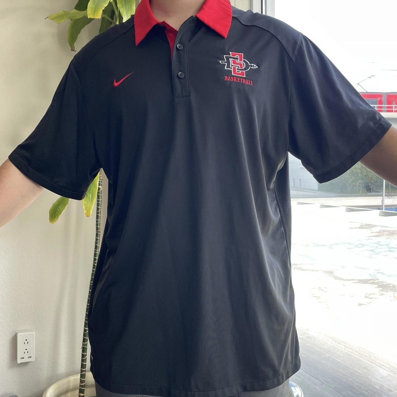 Nike Nike black and red SDSU AZTECS basketball polo shirt Size US XXL / EU 58 / 5 - 1 Thumbnail