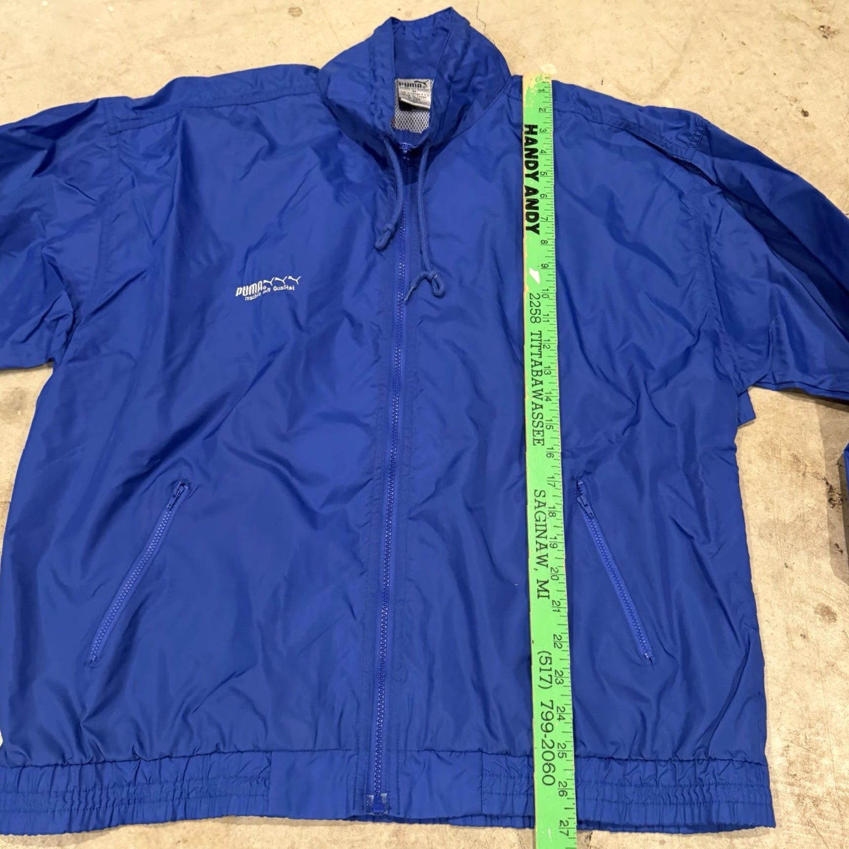 Puma VINTAGE Puma Jacket Mens Medium Blue Full Zip Spell Out Bomber 90s Windbreaker Size US M / EU 48-50 / 2 - 6 Thumbnail