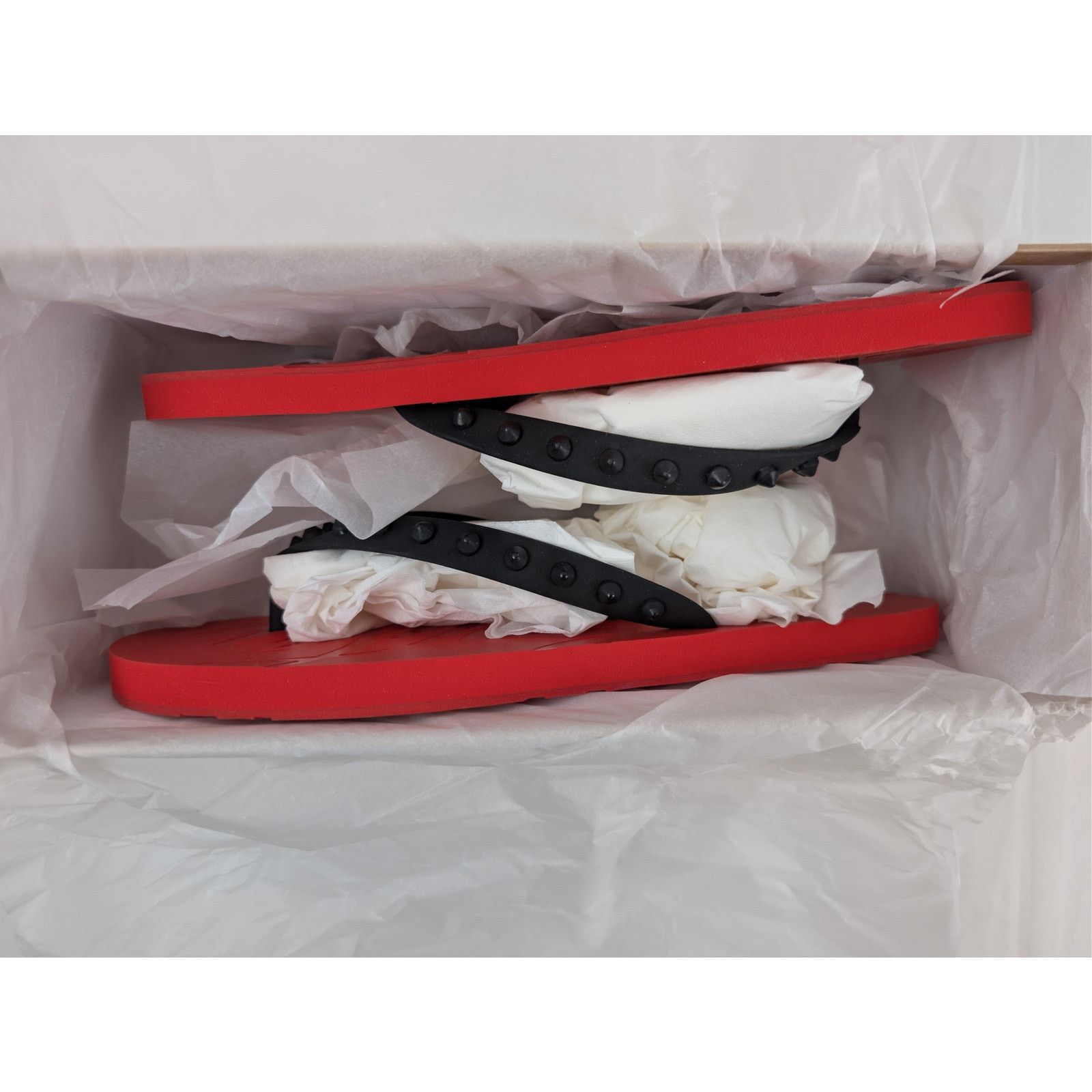 Christian Louboutin o1rshd1 Loubi Flip Donna Flat Slipper in Black/Loubi Size US 12 / IT 42 - 18 Thumbnail