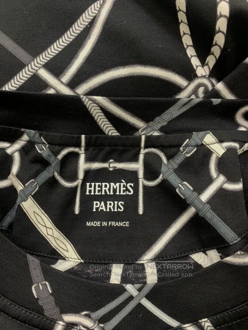 Hermes Hermes Black short sleeve printed T-shirt Size S / US 4 / IT 40 - 3 Thumbnail