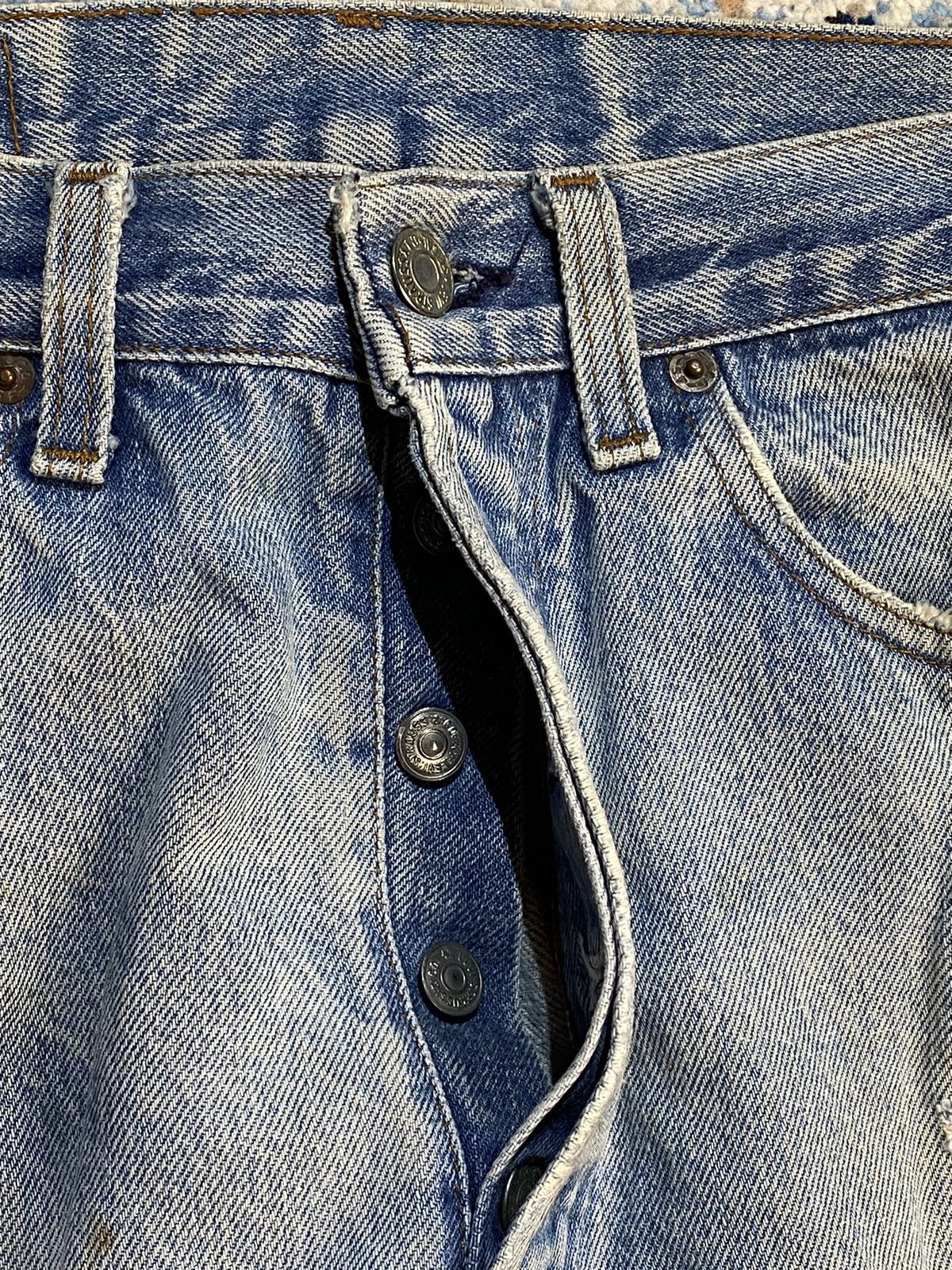 Levi's × Vintage 60's Levis Destroyed Washed Blue Rindem Jeans Size US 30 / EU 46 - 20 Thumbnail