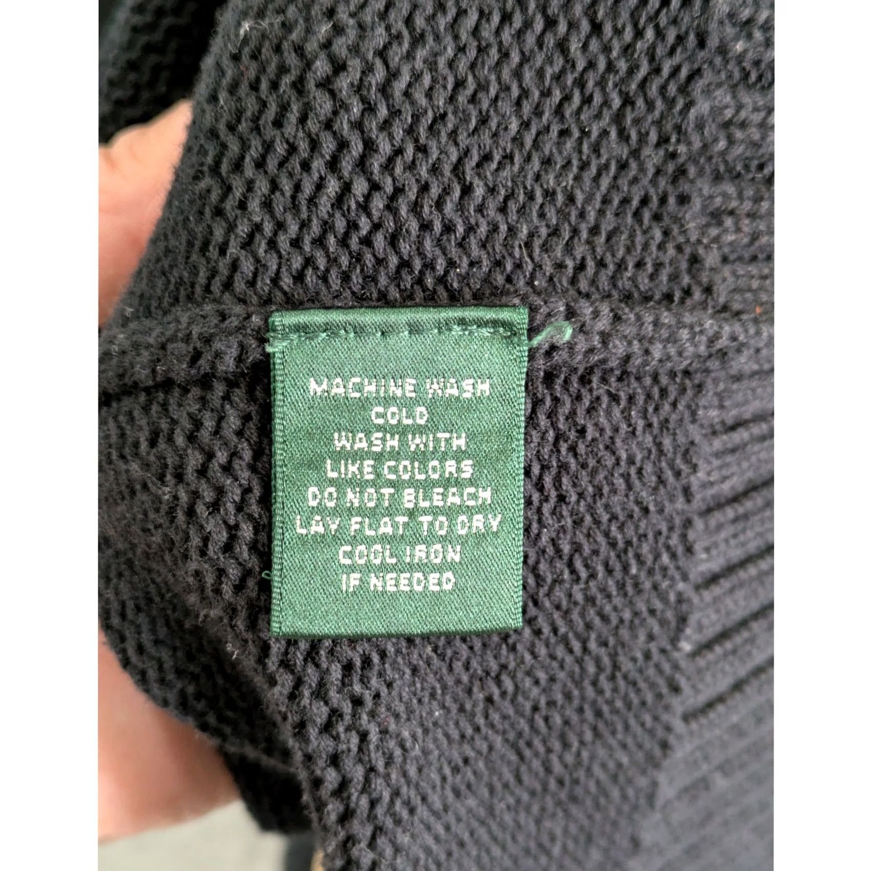 Ralph Lauren VINTAGE Lauren Ralph Lauren Sweater Women 2X Full Zip Shoulder Patched Chunky Knit Black Size XXL / US 16-18 / IT 52-54 - 5 Thumbnail