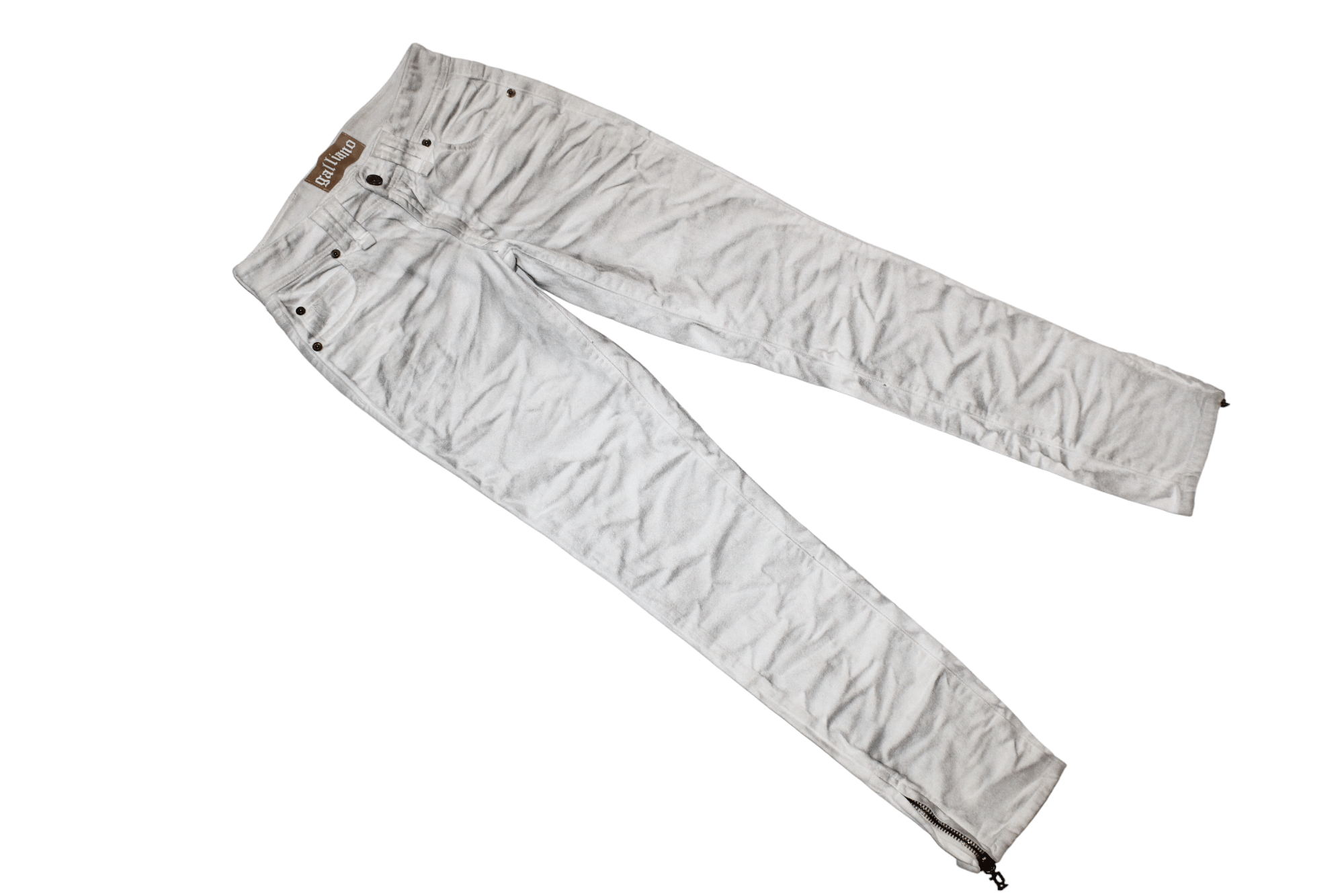 John Galliano John Galliano Garment Dyed Skinny Zipper Smoke Jeans Size 24" / US 00 / IT 34 - 3 Thumbnail