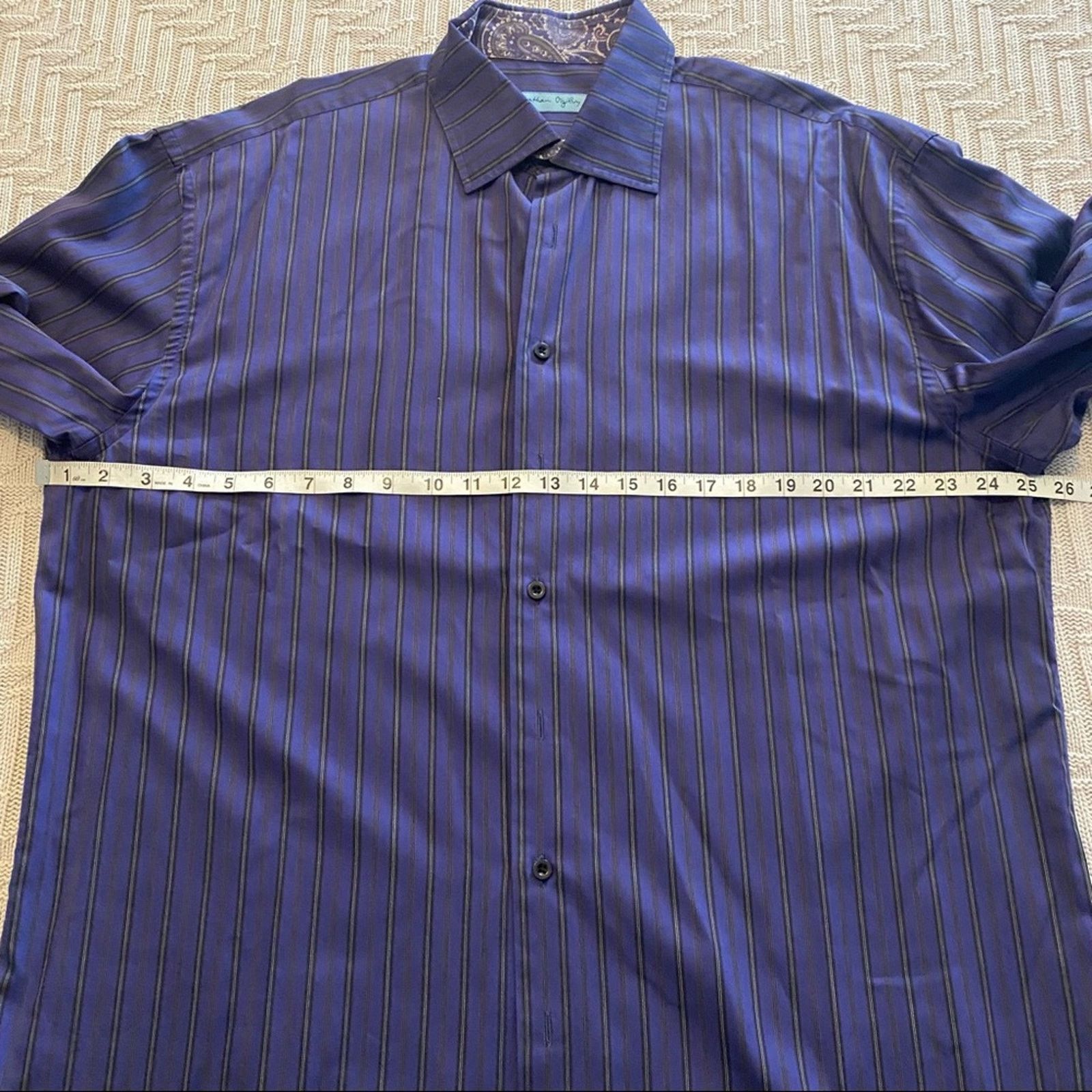 Other Jonathan Ogilvy purple striped button down Size US XL / EU 56 / 4 - 7 Thumbnail