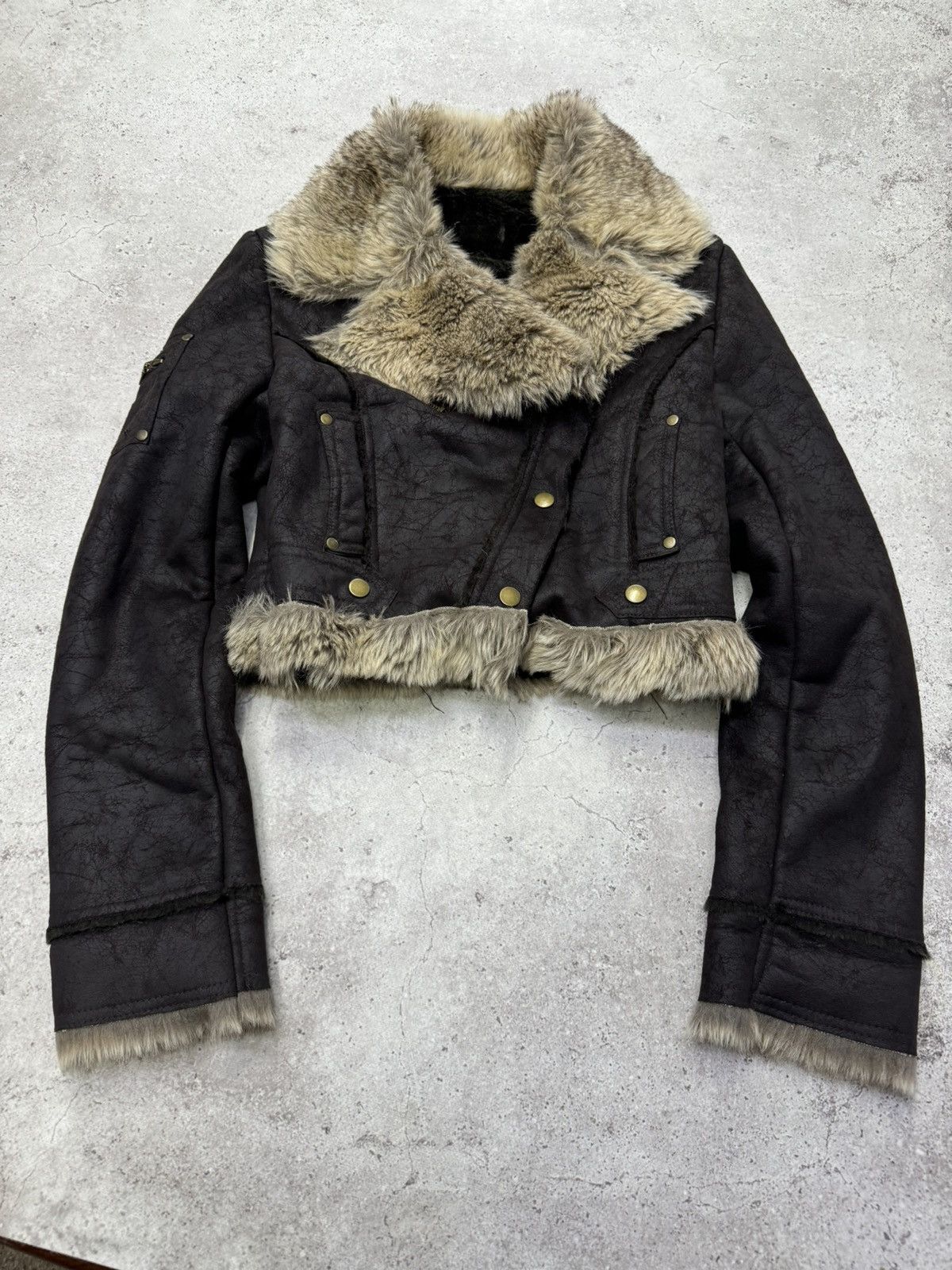 Other Vintage Cropped Faded Suede Fur Jacket Size US S / EU 44-46 / 1 - 4 Thumbnail