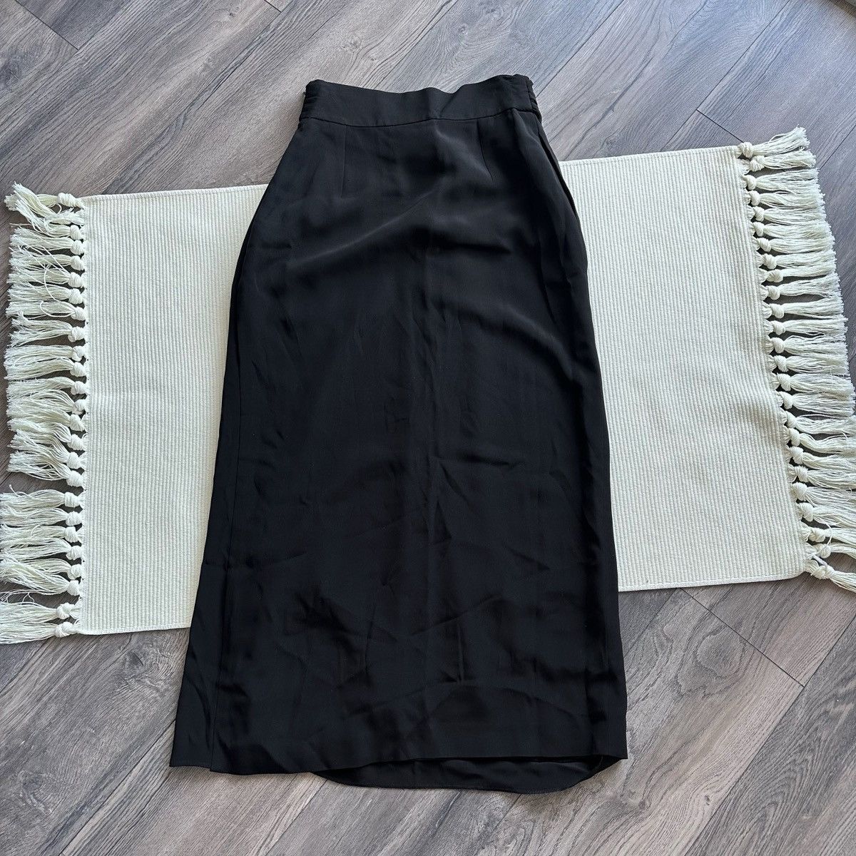 Giorgio Armani Vintage Giorgio Armani Black Label Silk Blend Maxi Skirt Size 26" / US 2 / IT 38 - 8 Thumbnail