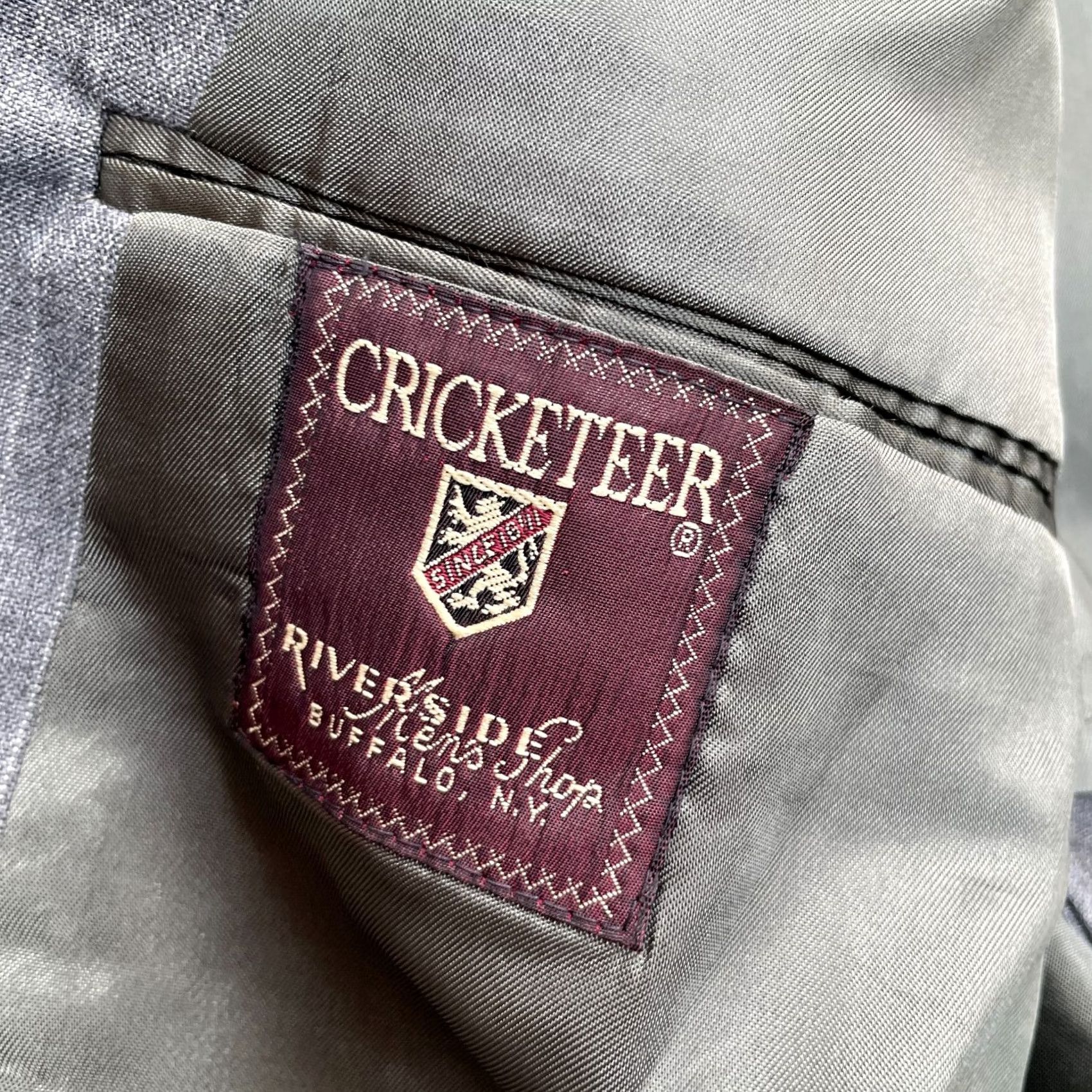 Vintage VINTAGE Cricketeer Blazer Mens M Gray Pinstripe Notch Lapel Two-Button Front Jacket Coat Single-Breasted Way: Classic, Retro, USA Mens Size 40R - 7 Thumbnail