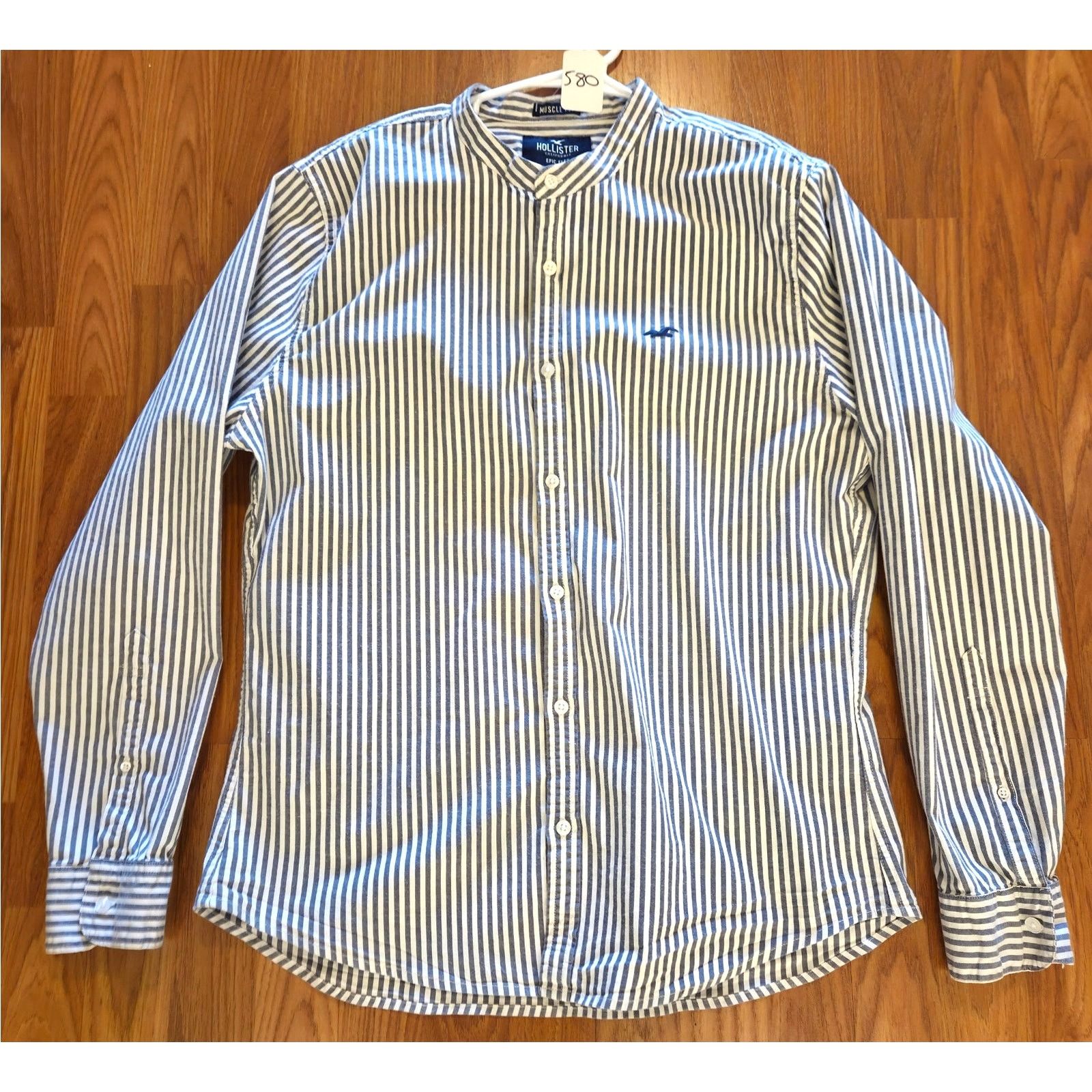 Hollister Hollister Muscle Fit Button Up Shirt - XL - Navy/White Size US XL / EU 56 / 4 - 6 Thumbnail