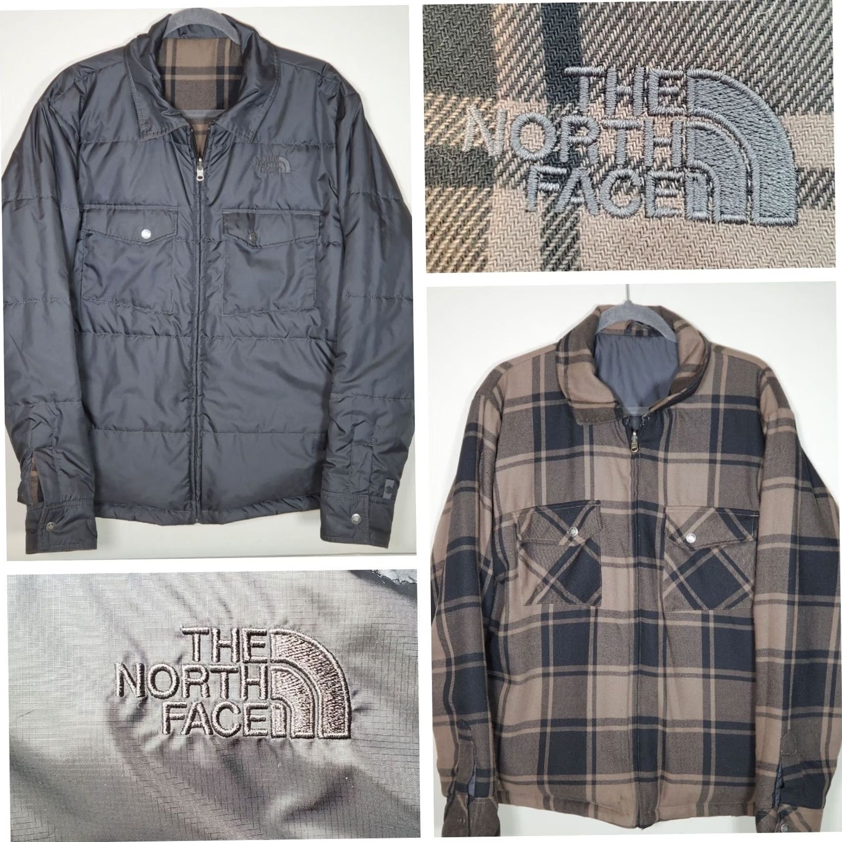The North Face The North Face Reversible Full Zip Jacket Black / Brown Plaid Men's L Size US L / EU 52-54 / 3 - 2 Thumbnail