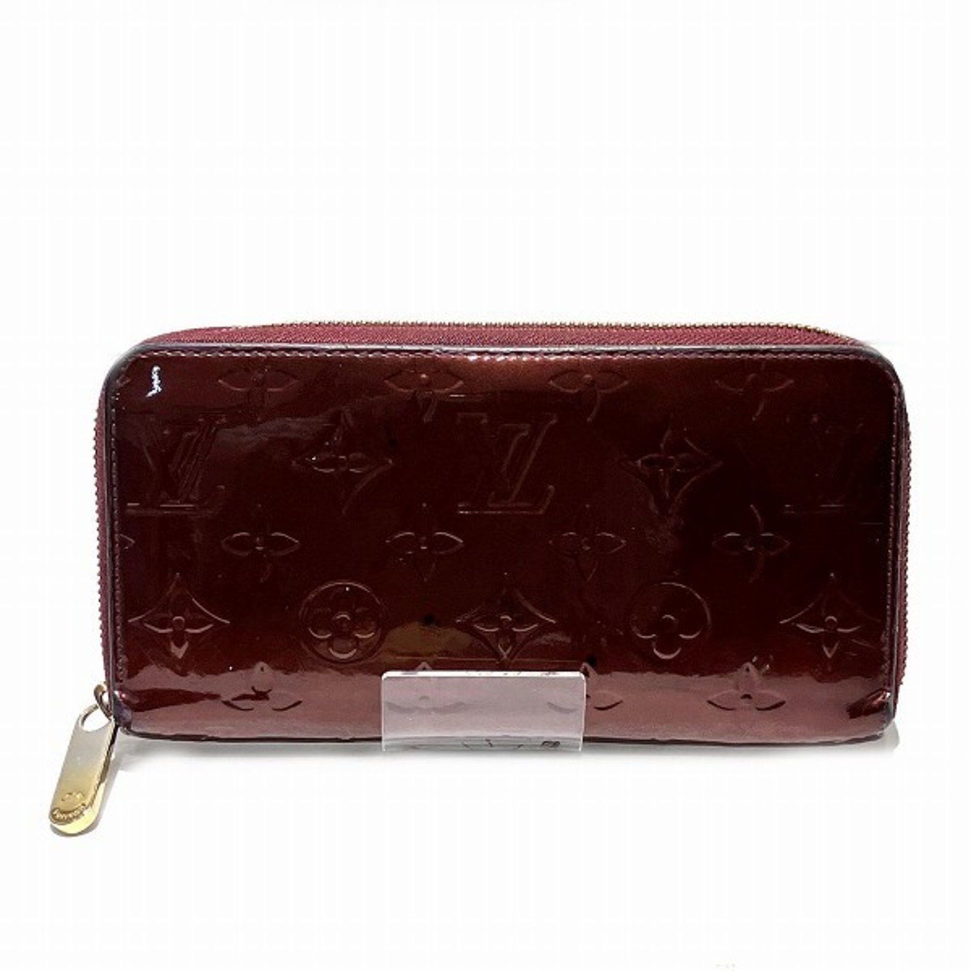 image of Louis Vuitton Monogram Vernis Zippy Wallet M91536 Long Men's Women's in Rouge Fauviste