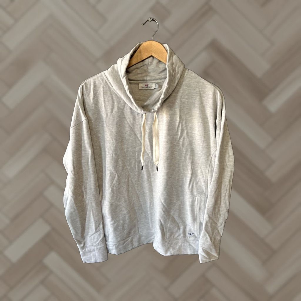 Vineyard Vines Vineyard Vines Womens Gray Long Sleeve Pullover Sweatshirt M Medium Cowl Neck Pullover Activewear Size M / US 6-8 / IT 42-44 - 1 Thumbnail