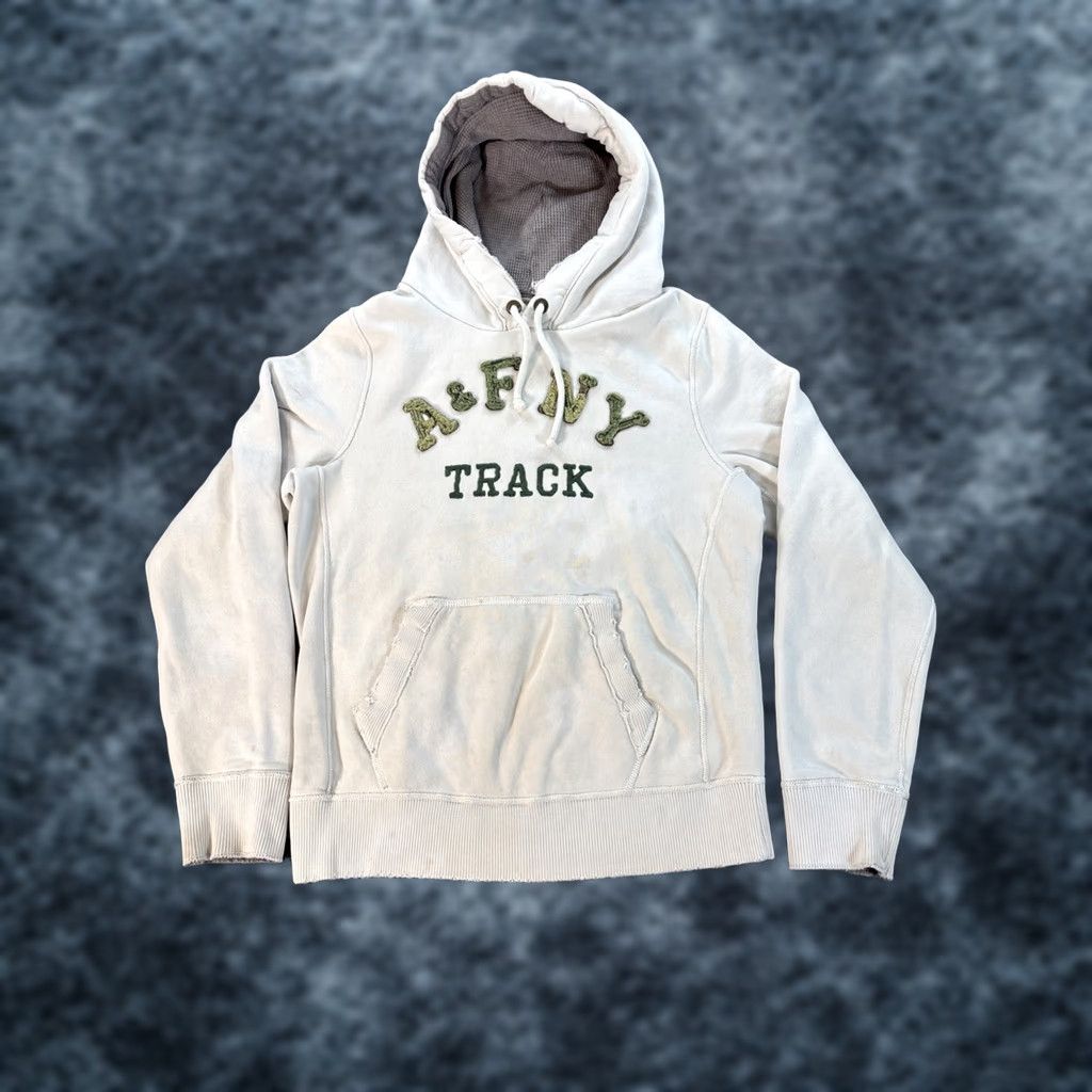 Abercrombie & Fitch VINTAGE Abercrombie & Fitch Hoodie Mens XL Zip Thermal Muscle Distressed White Full Zip Hooded Pockets Logo Zipper Size US XL / EU 56 / 4 - 1 Thumbnail