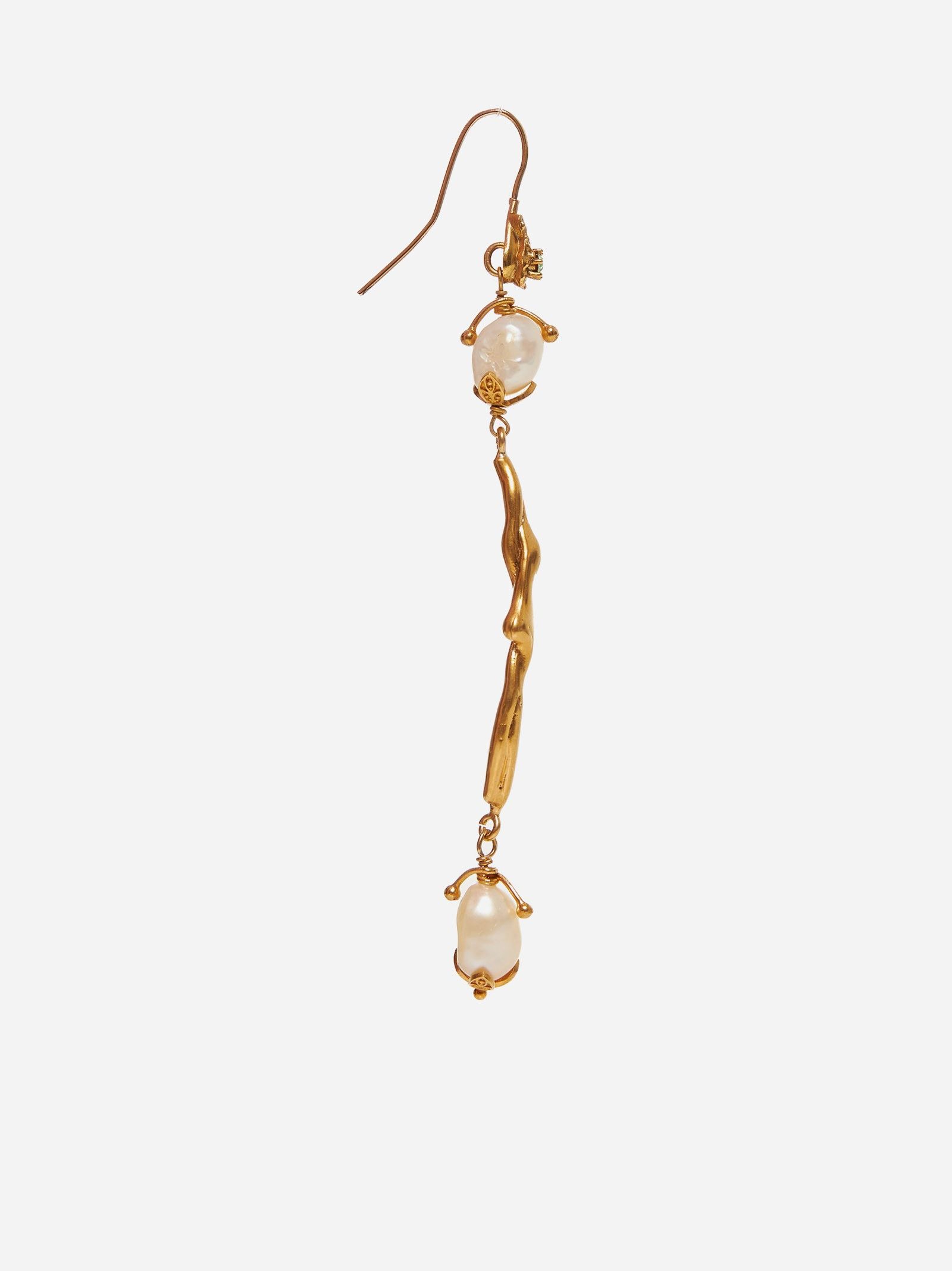 Marni o1w1db11125 Size:OS/Long Pearl Earrings in Golden Size ONE SIZE - 1 Thumbnail