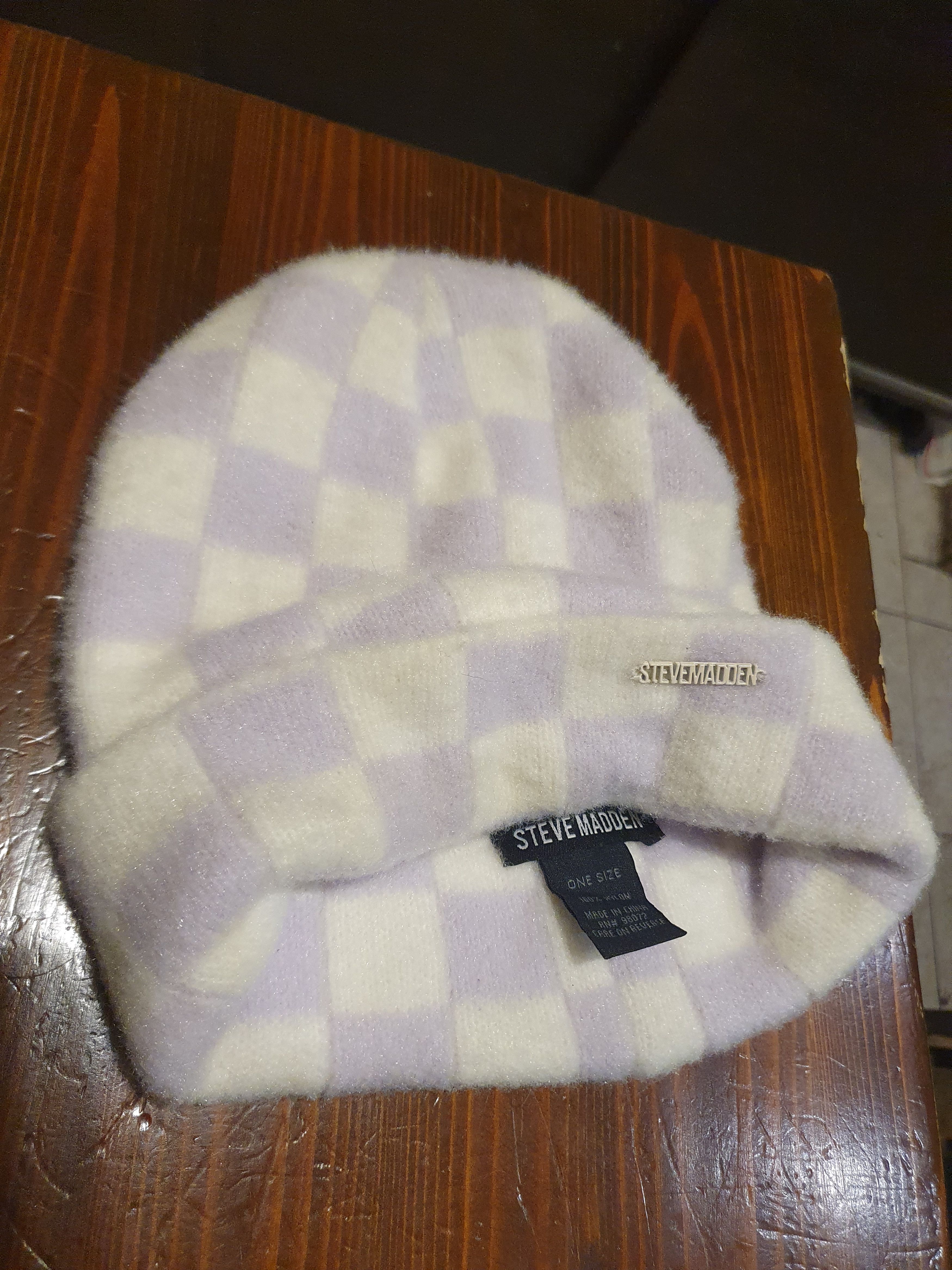 Steve Madden Steve Madden Checkered Cuff Beanie Winter Hat Size ONE SIZE - 4 Thumbnail