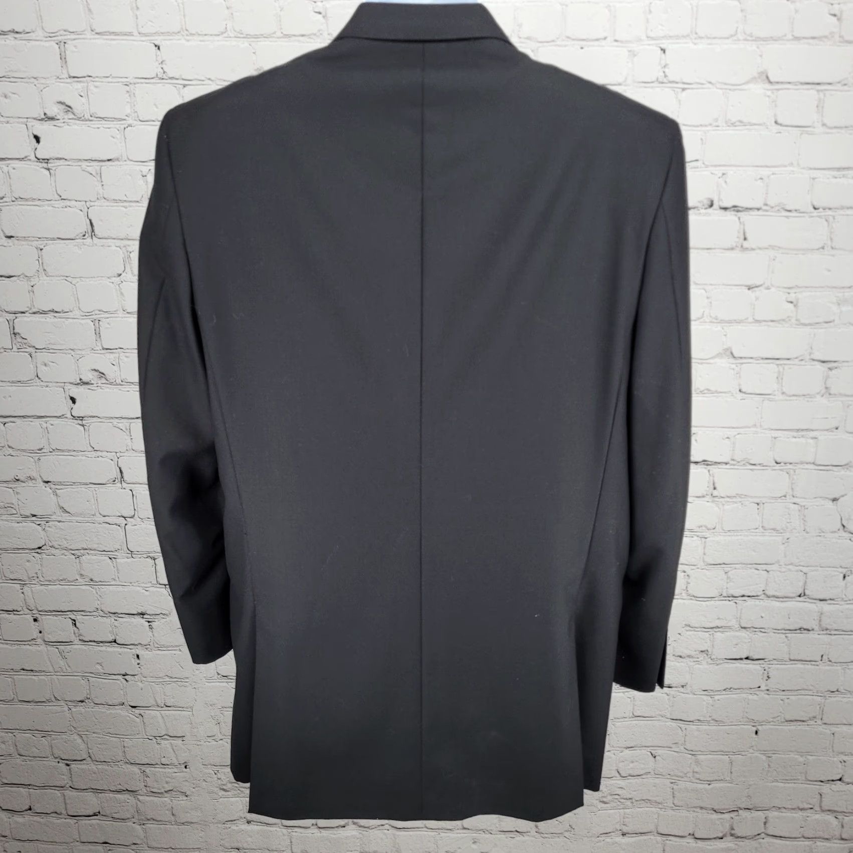 Doublet VINTAGE Bachrach Black 100% Wool 3 Button Double Vented Notch Blazer Sport Coat 42L Size 42R - 2 Thumbnail