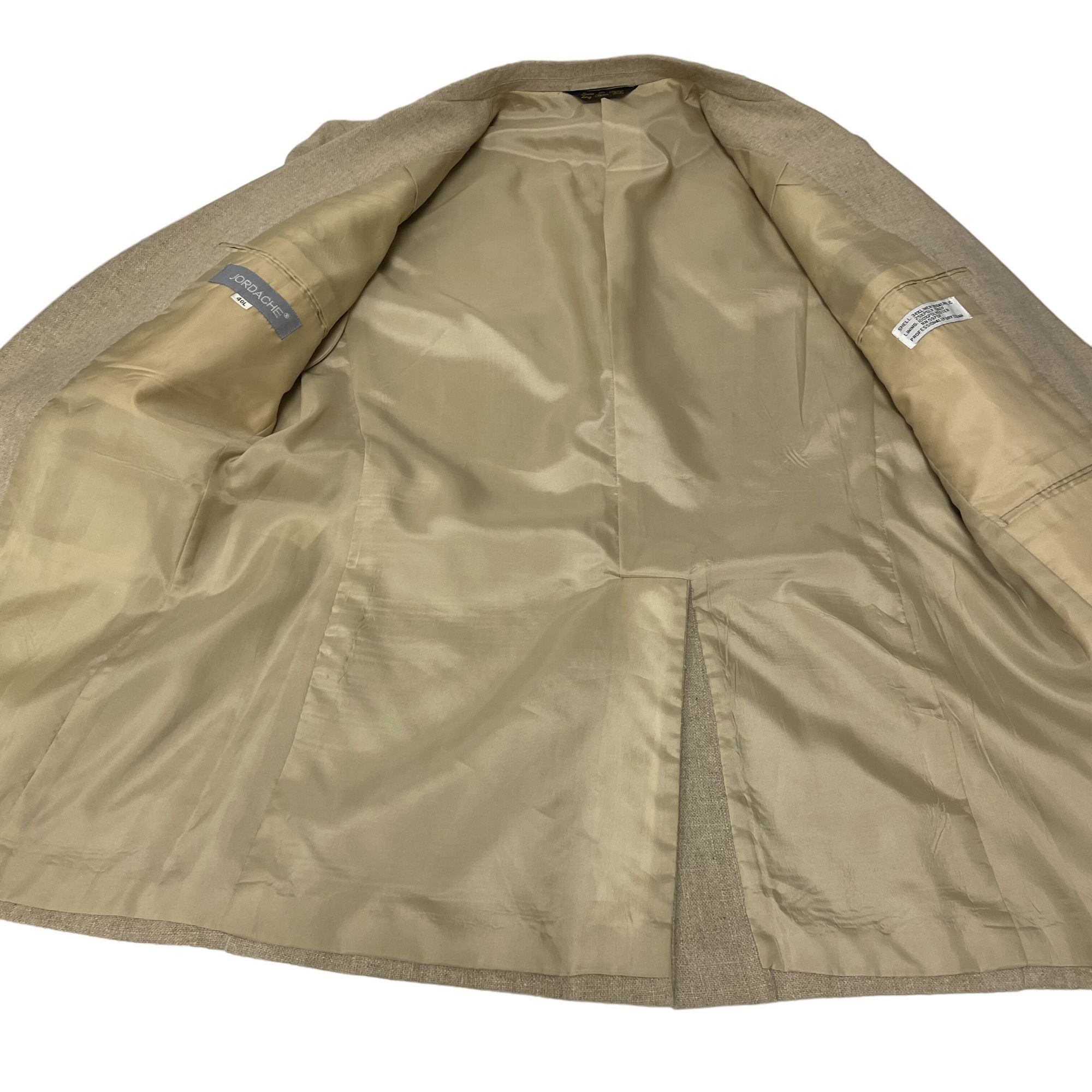 Jordache Vtg Jordache BEIGE TROPICAL Sport Coat NATURAL Jacket Size 40L - 5 Thumbnail