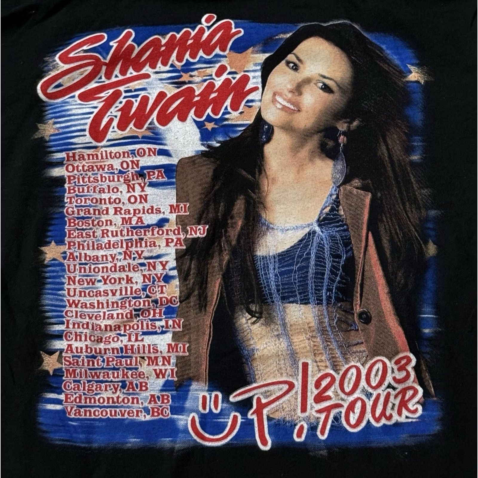 NFL VINTAGE Shania Twain ‘Up! 2003 Tour’ T-Shirt Large NFL Black Crew Neck Short Sleeve Graphic Print 2000s Unisex Adults Mens Womens Size US L / EU 52-54 / 3 - 4 Thumbnail