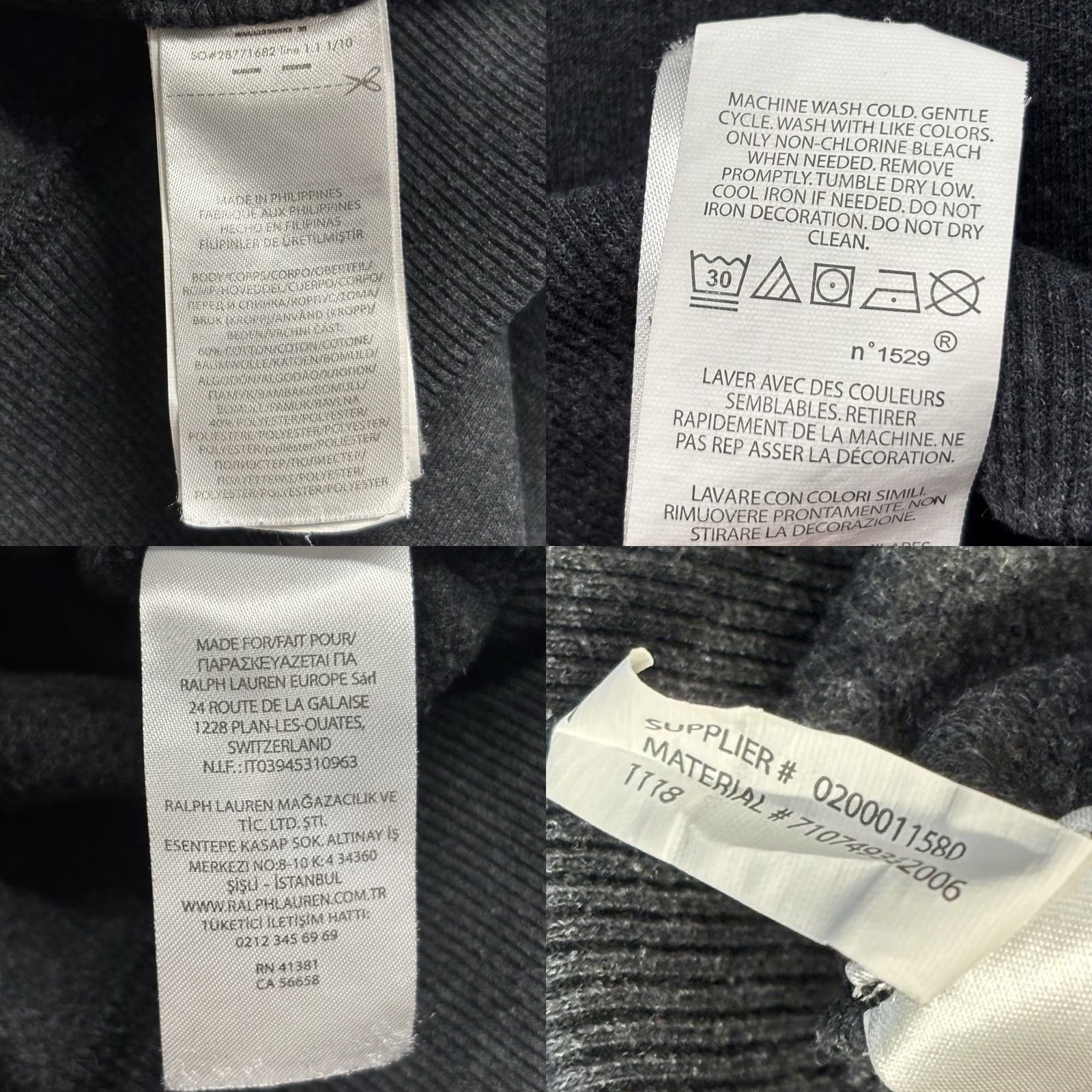 Polo Ralph Lauren VINTAGE Polo Bear Sweatshirt Polo Ralph Lauren Womens Charcoal Grey Size L Pullover Crew Neck Size L / US 10 / IT 46 - 8 Thumbnail