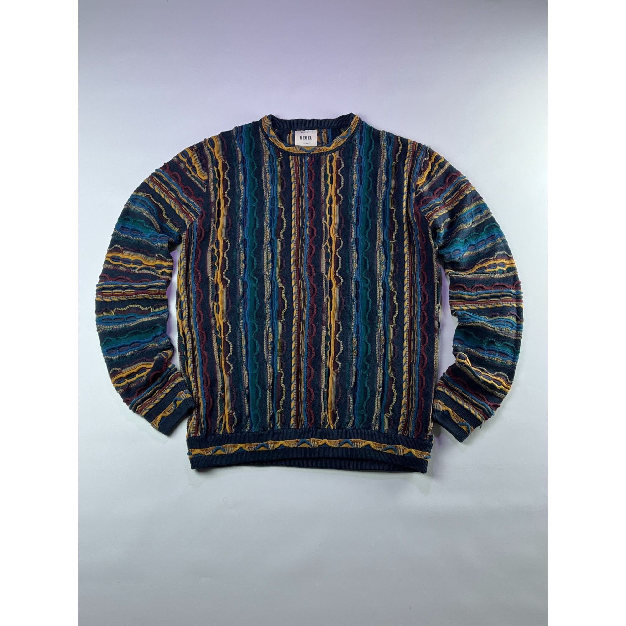 Rare Coogi Style Knitted Multicolor Sweater By Rebel