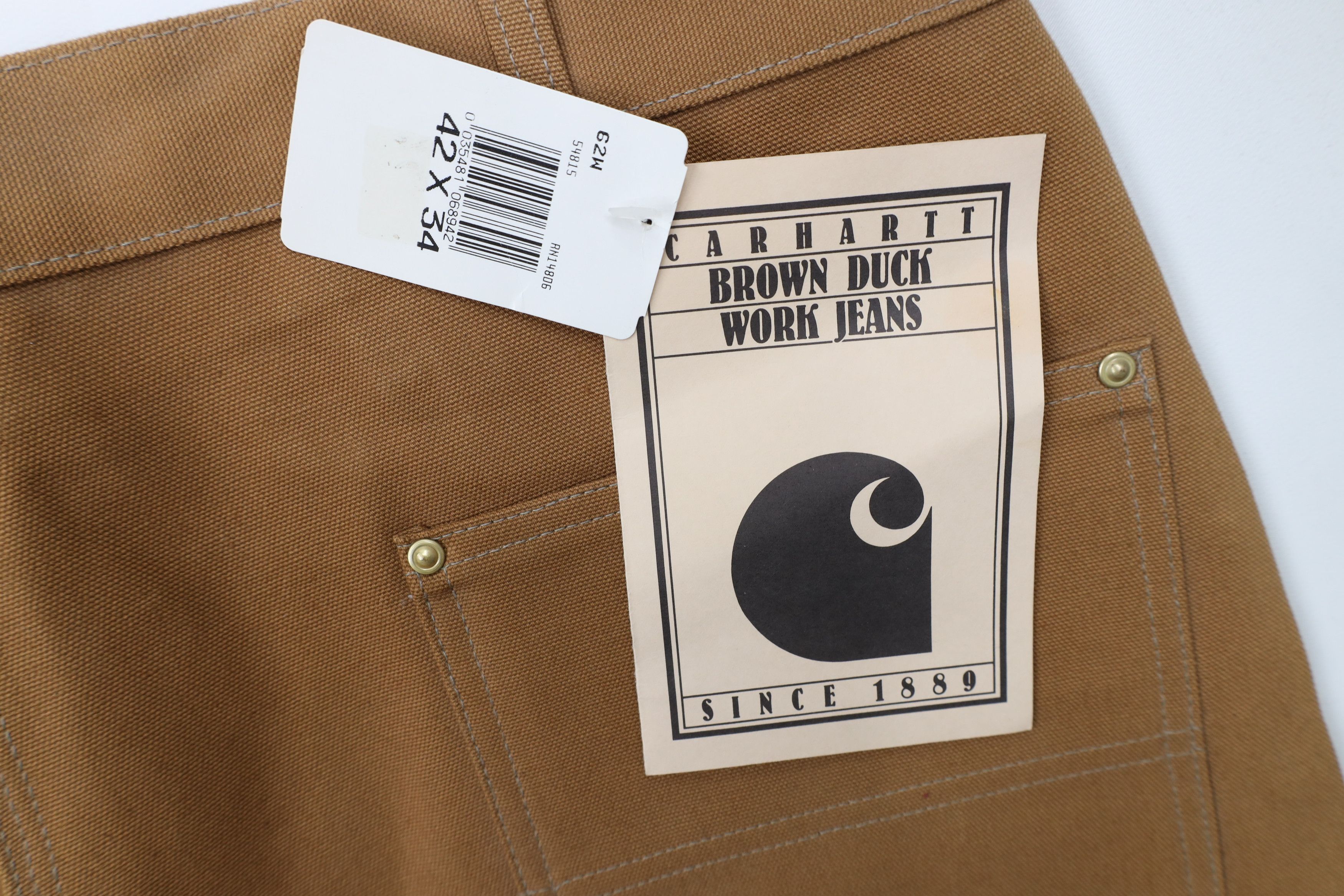 Carhartt Deadstock Vintage 90s Carhartt Wide Leg Pants Duck Brown USA Size US 42 / EU 58 - 14 Thumbnail