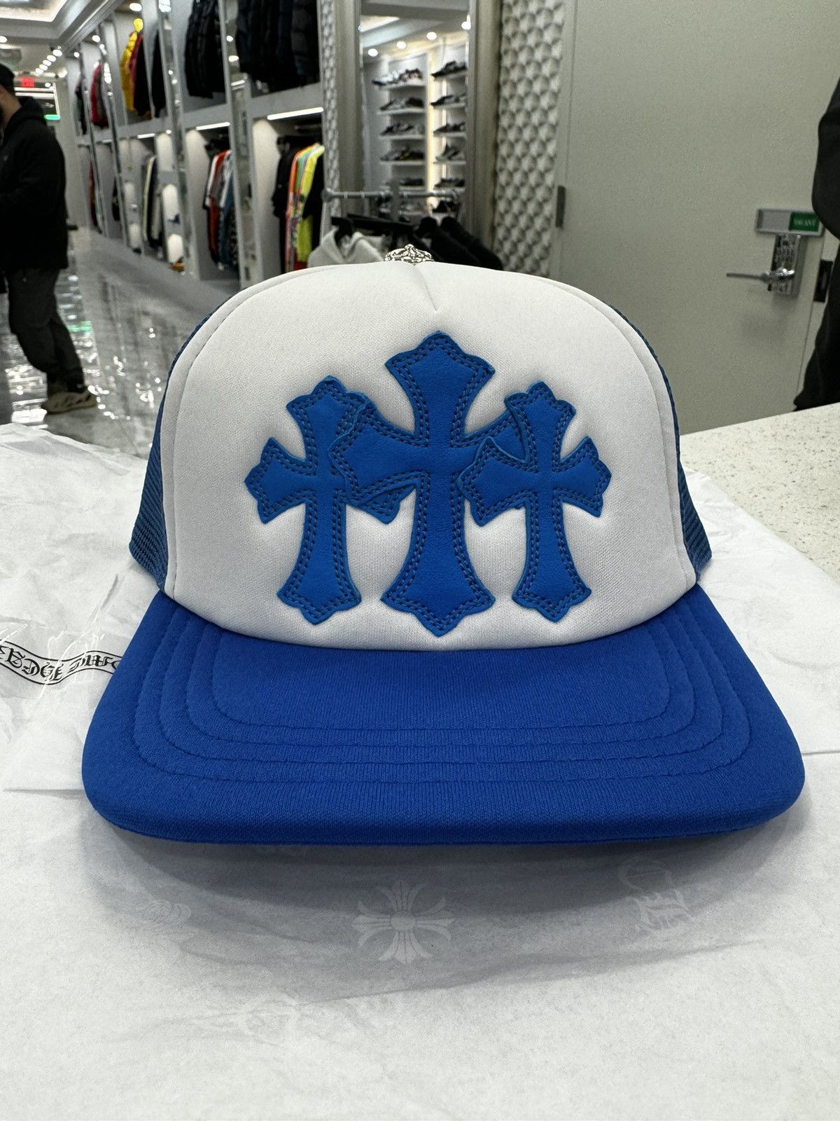 Chrome Hearts Chrome Heart Triple Cross Patch Trucker Hat