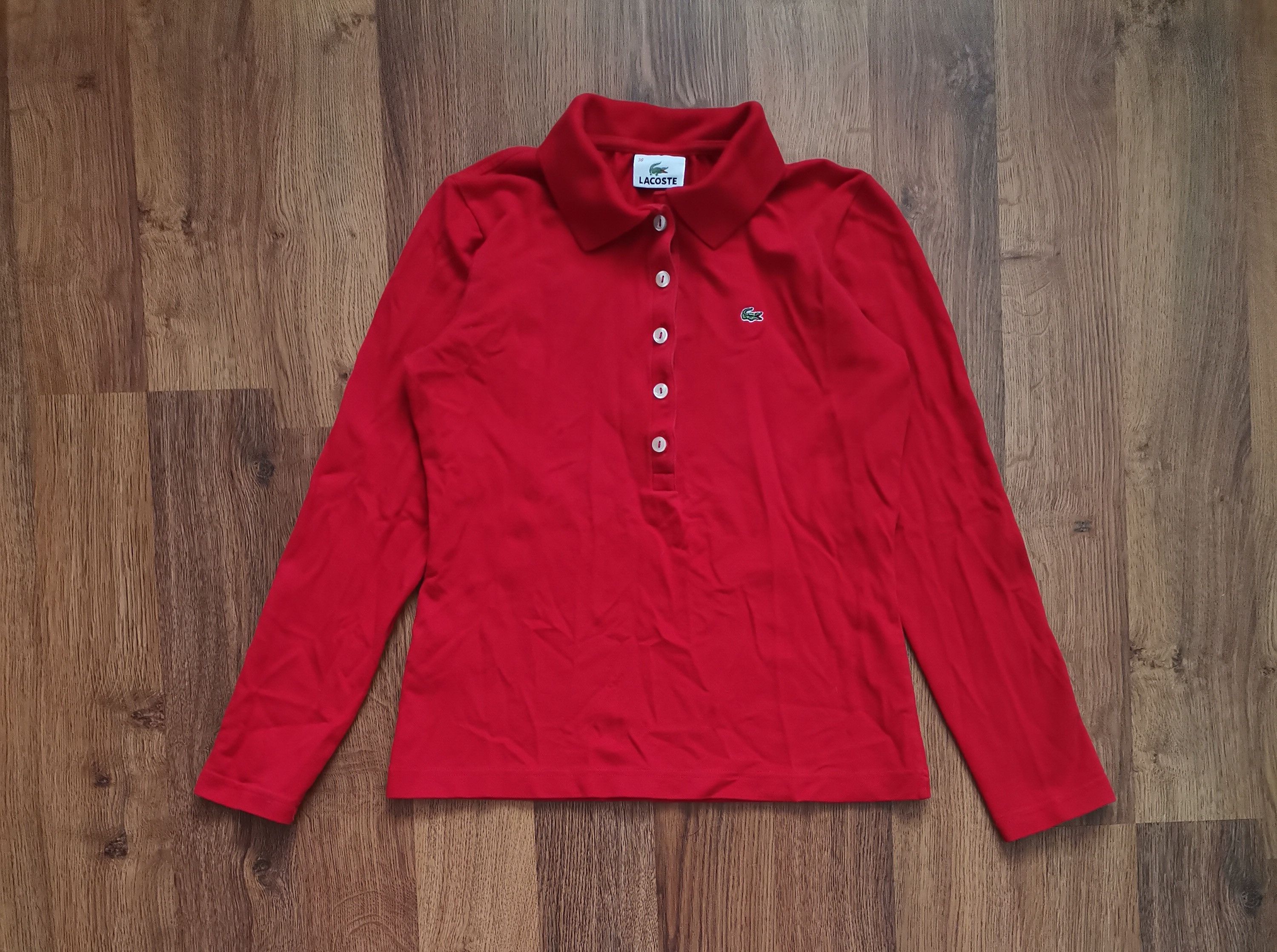 Lacoste Vintage Lacoste Women's L/S Polo Size M / US 6-8 / IT 42-44 - 1 Thumbnail