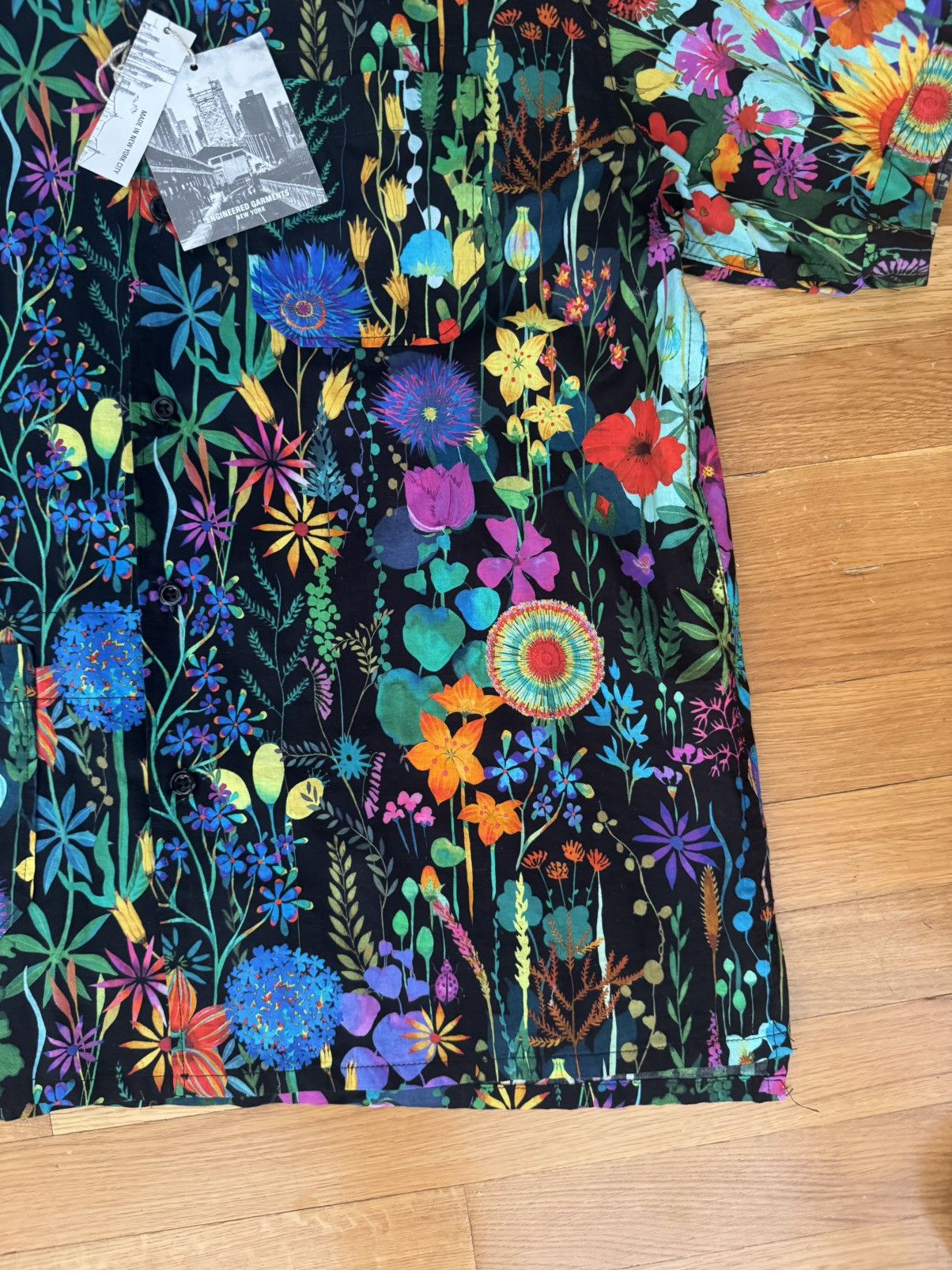 Engineered Garments Engineered Garments Black Floral Lawn Camp Shirt Size US S / EU 44-46 / 1 - 4 Thumbnail