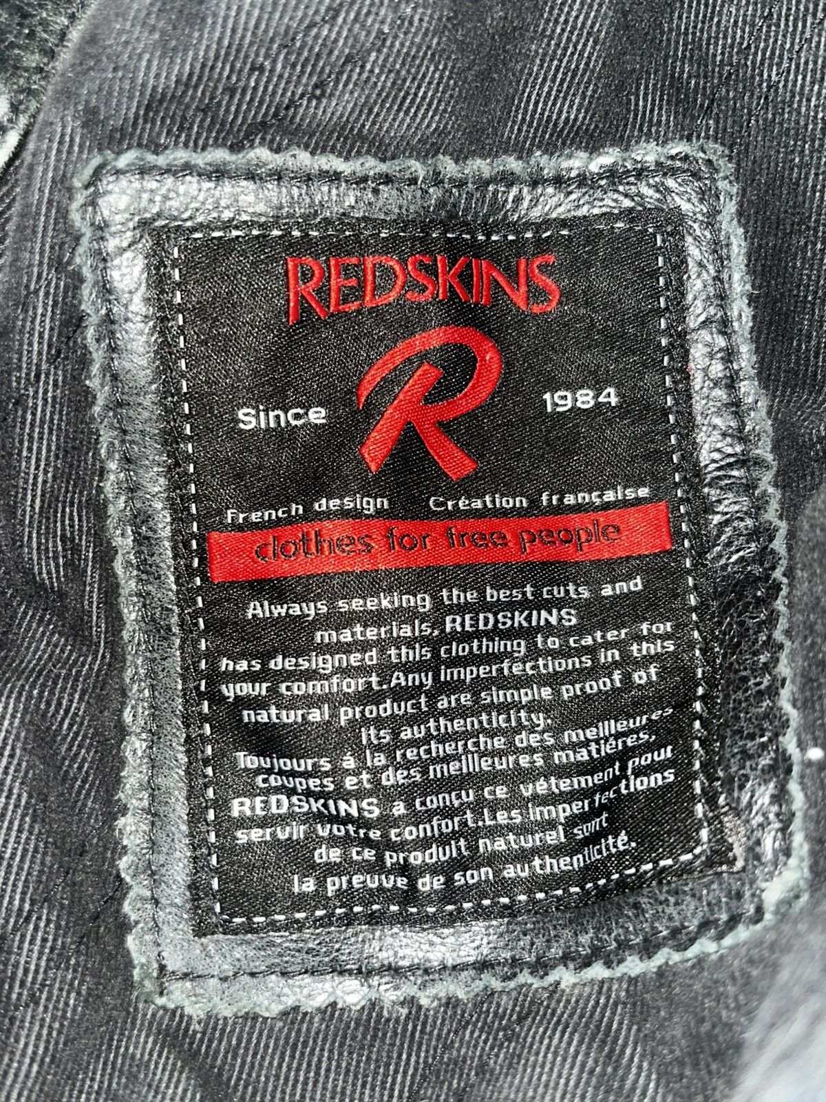 Other Vintage Redskins Leather Bomber Jacket Black (L) Size US L / EU 52-54 / 3 - 5 Thumbnail