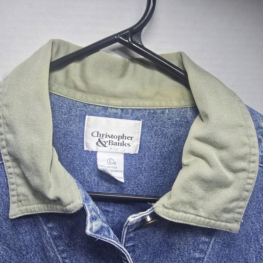 The Unbranded Brand Women's Christopher Banks 2000s Denim Button Up Lg Distresse Size L / US 10 / IT 46 - 6 Thumbnail
