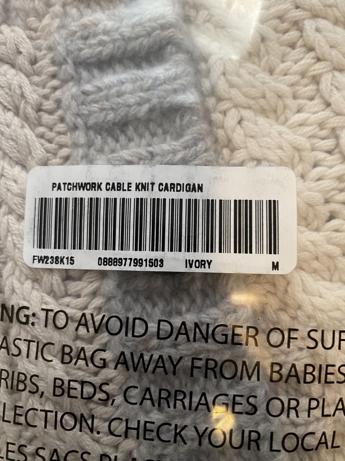 Supreme Supreme Patchwork Cable Knit Cardigan Ivory Medium | Grailed