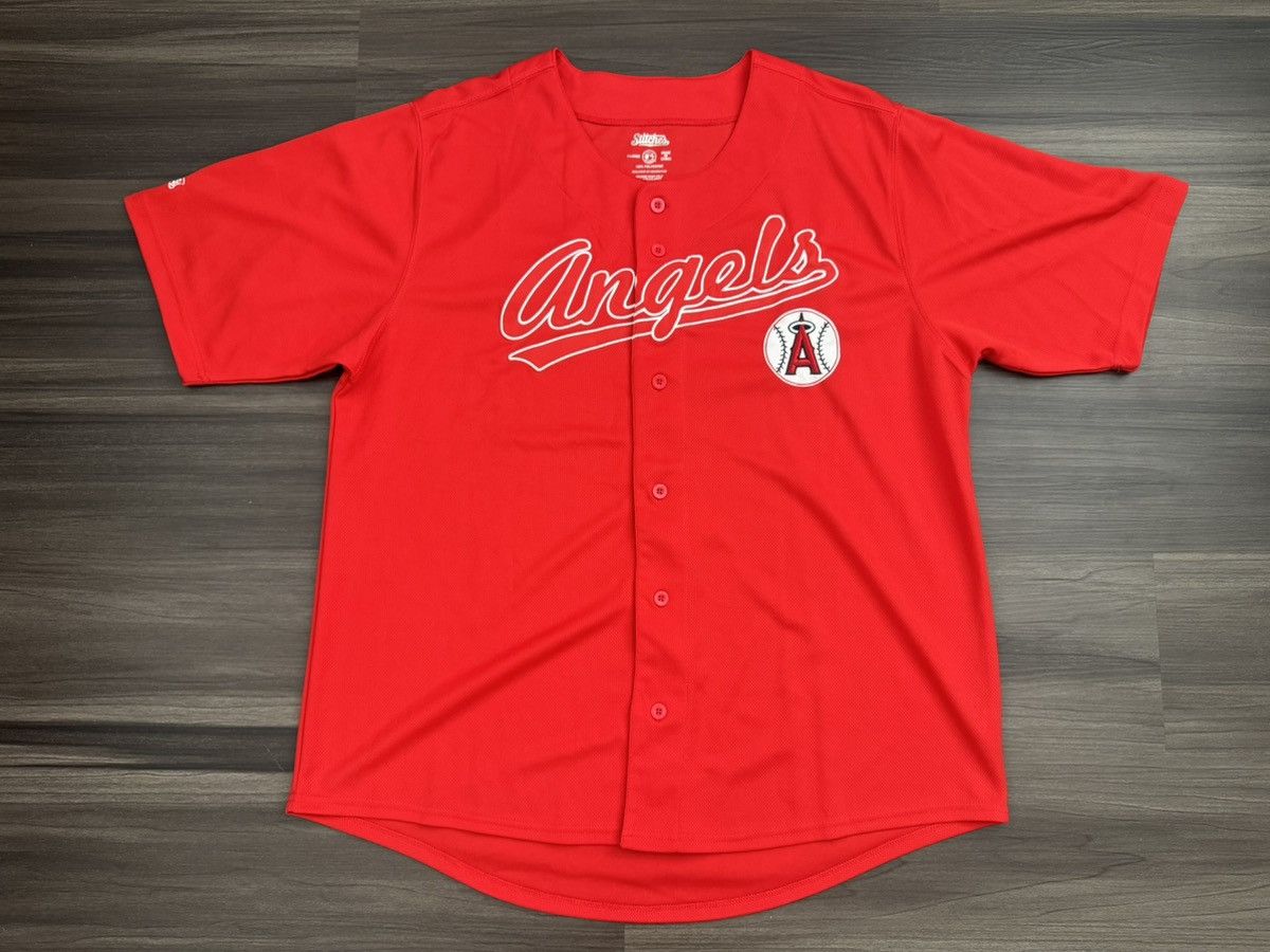 Stitch's Jeans Stitches Los Angeles Angels MLB Baseball Red Jersey Men’s XL Size US XL / EU 56 / 4 - 1 Thumbnail