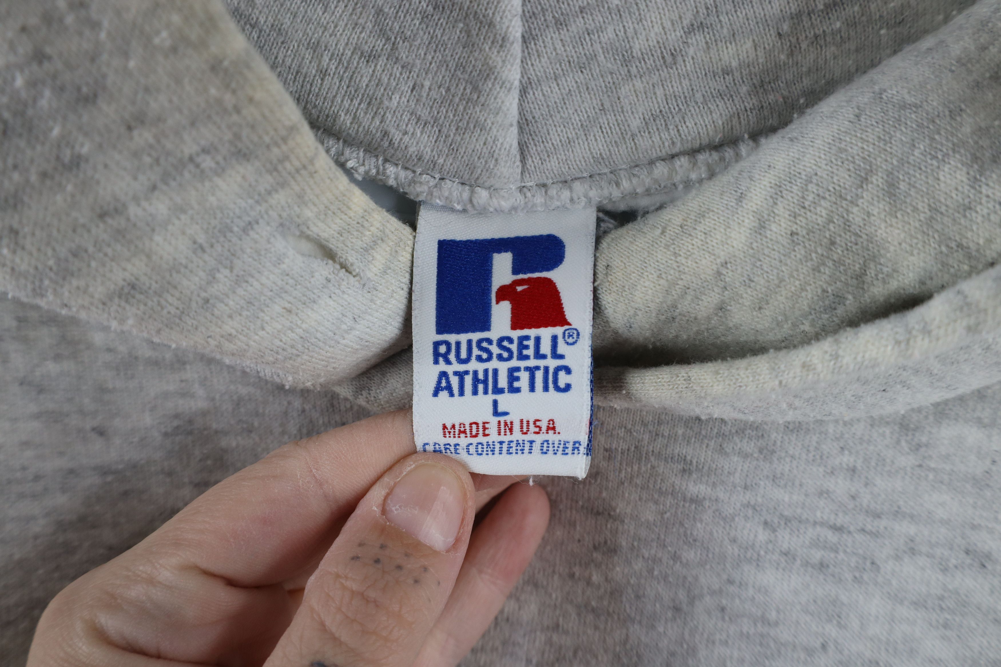 Russell Athletic × Vintage Vintage 90s Russell Athletic Blank Hoodie Sweatshirt USA Size US L / EU 52-54 / 3 - 11 Thumbnail