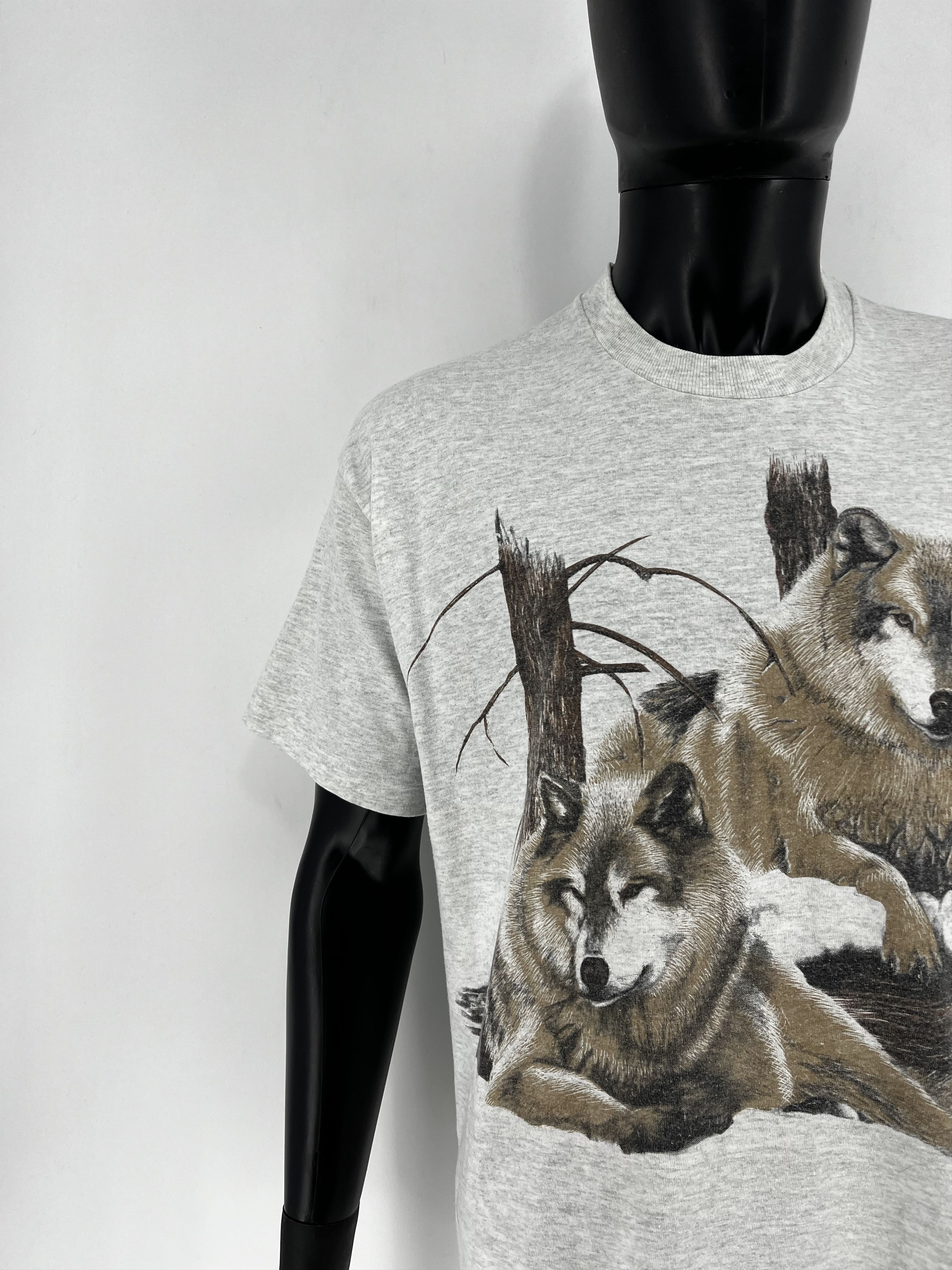 Vintage Vintage 90s Wolf Face Boxy Fit Tee Toys Rock Size XL Size US XL / EU 56 / 4 - 6 Thumbnail
