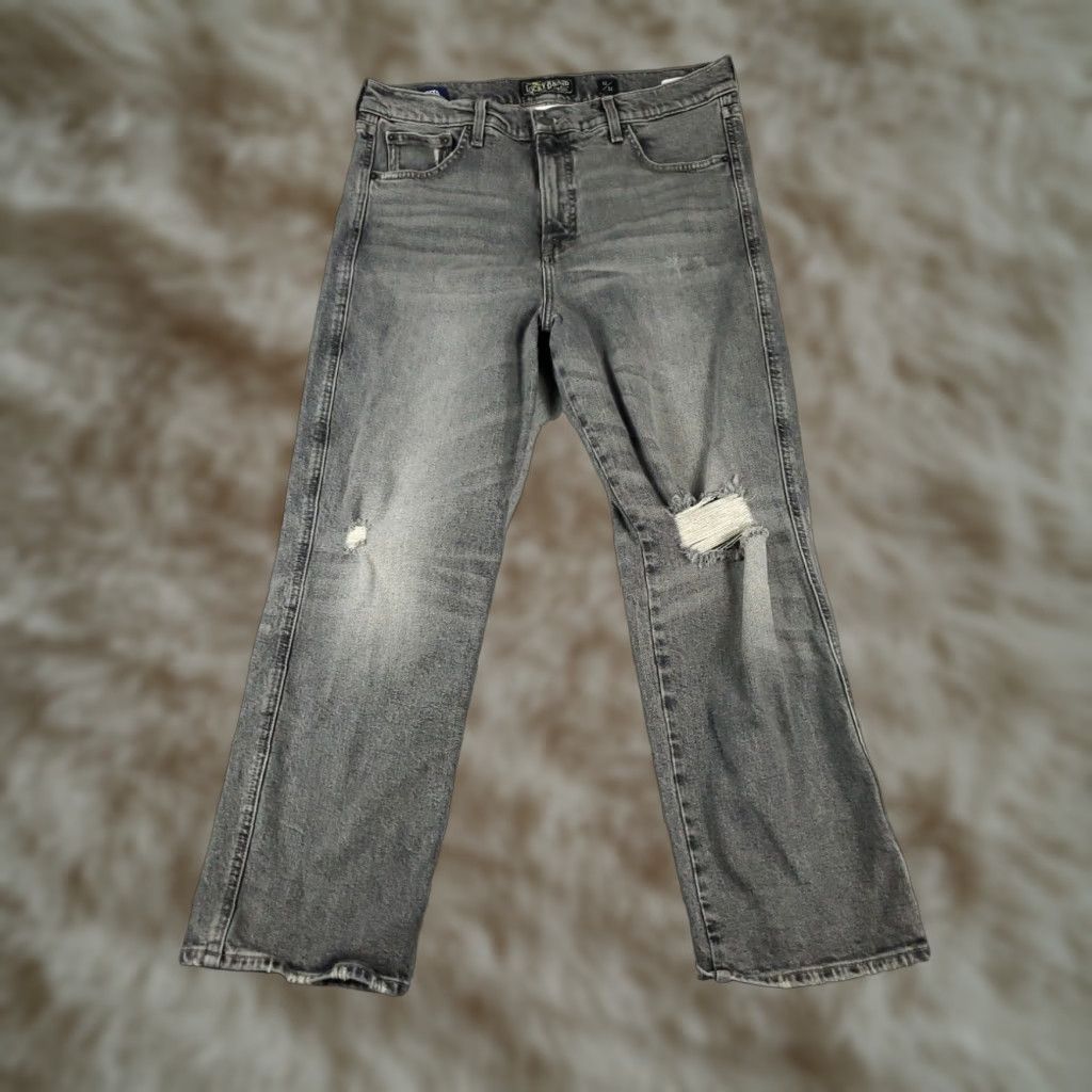 Lucky Brand Lucky Brand Womens Gray Straight Crop Jeans Size 12/31 34x26 Regular Fit Size 34" / US 12 / IT 48 - 1 Thumbnail