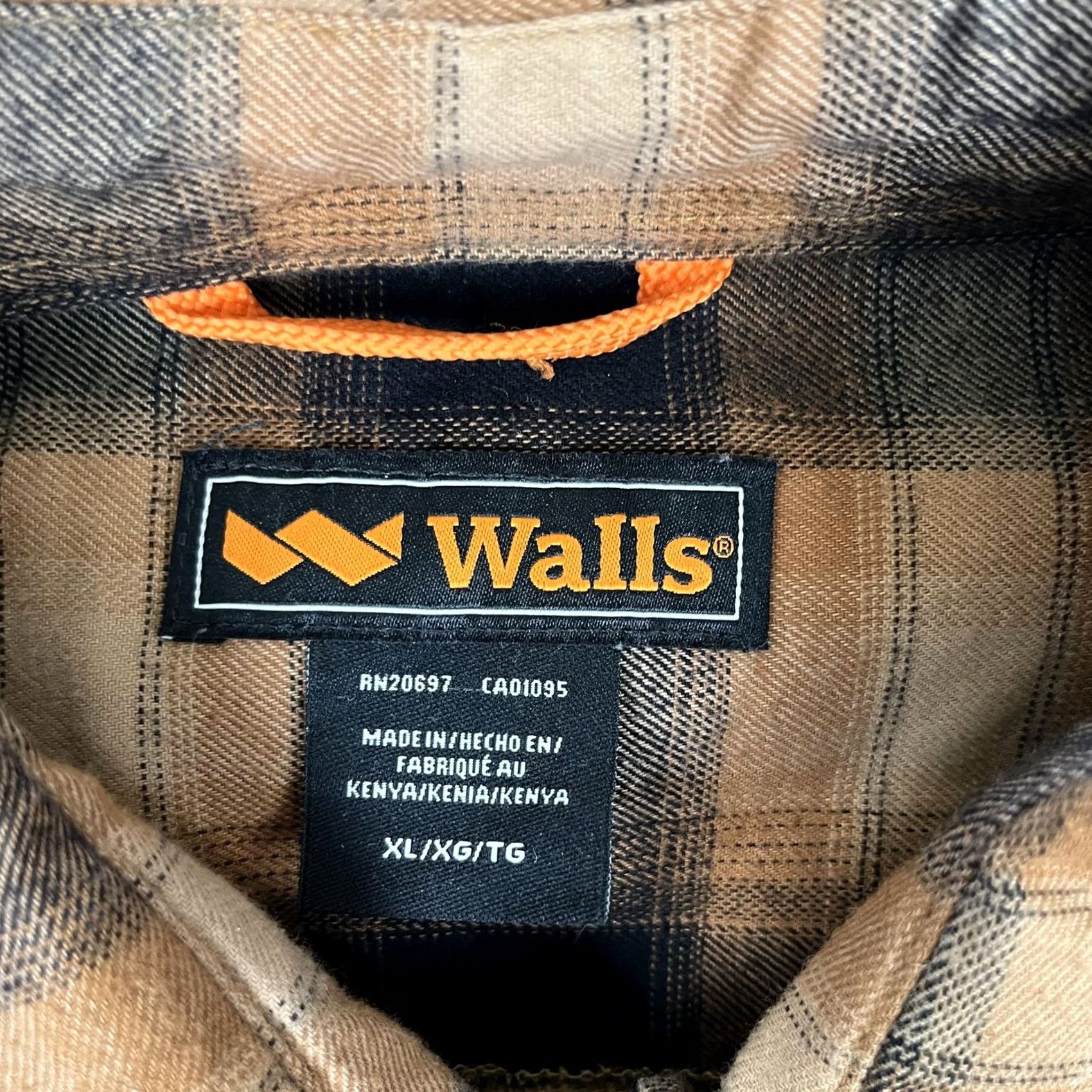 Walls Walls Shirt Mens XL Brown Plaid Flannel Long Sleeve Button Front Casual Size US XL / EU 56 / 4 - 2 Thumbnail